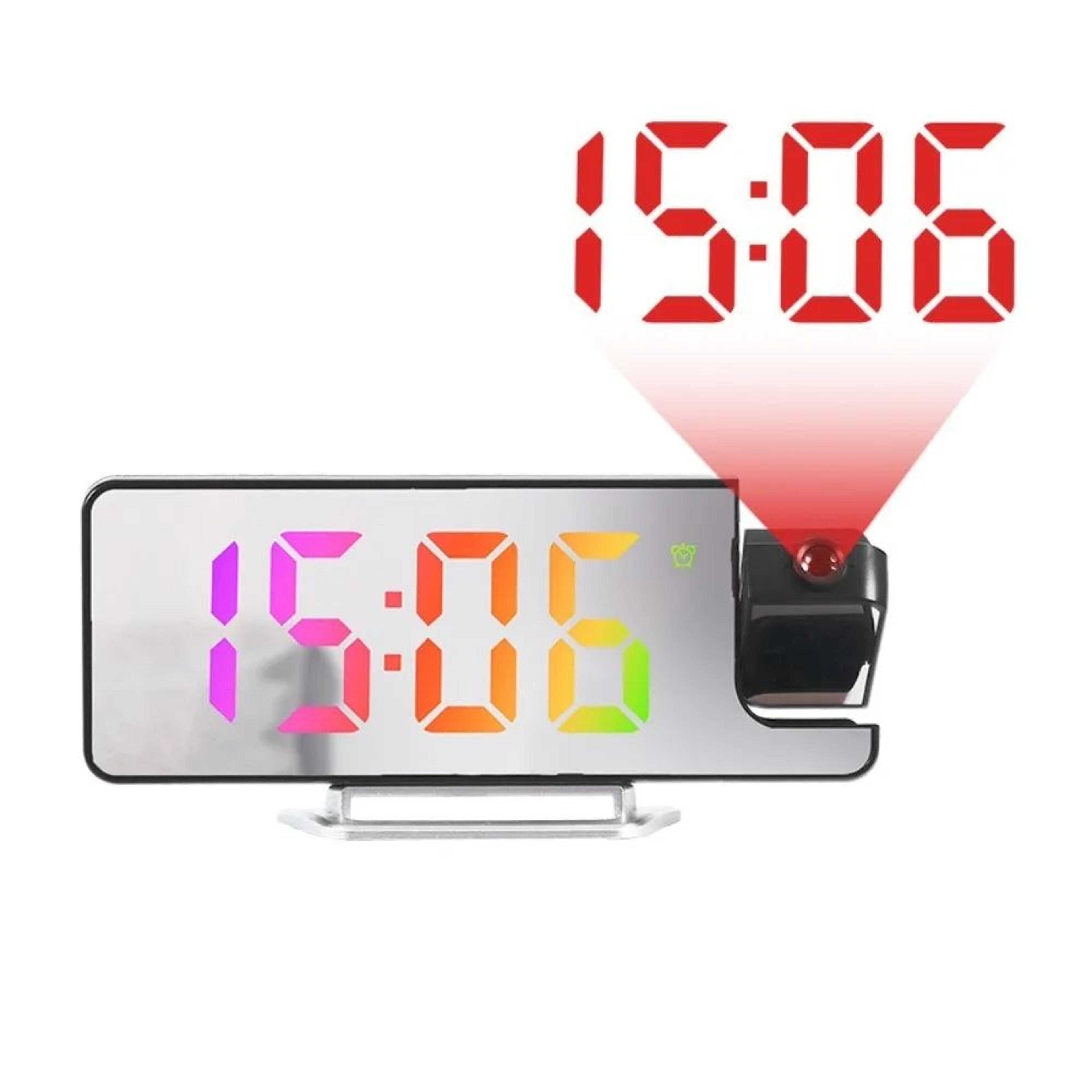 LED Projection Alarm Clock  180 Rotating Ceiling Projector With Date Temperature Display  Adjustabl 7