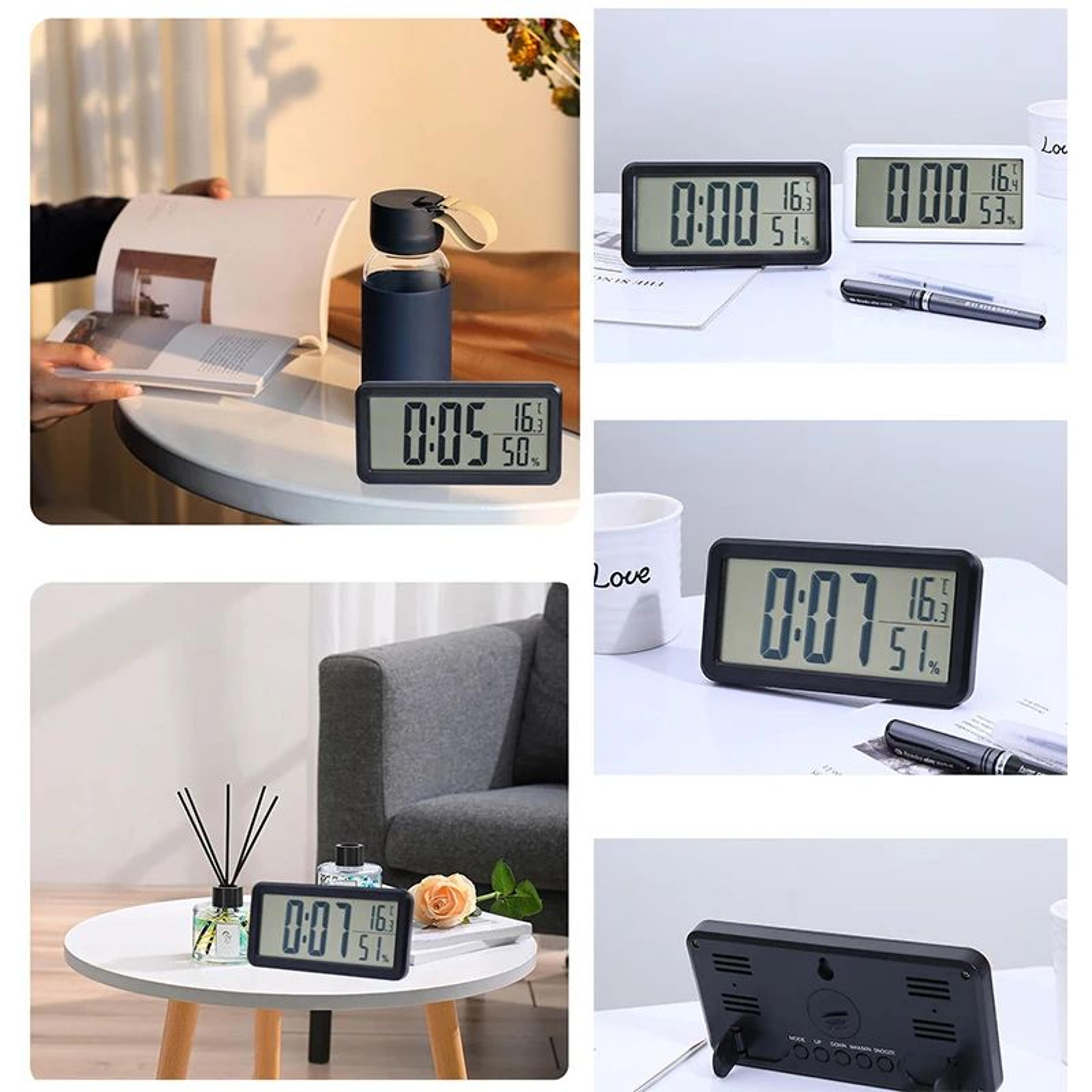 Slim Nordic Digital Desk Clock  Big Screen LED Battery Powered Alarm Clock For Home Office Desktop  4