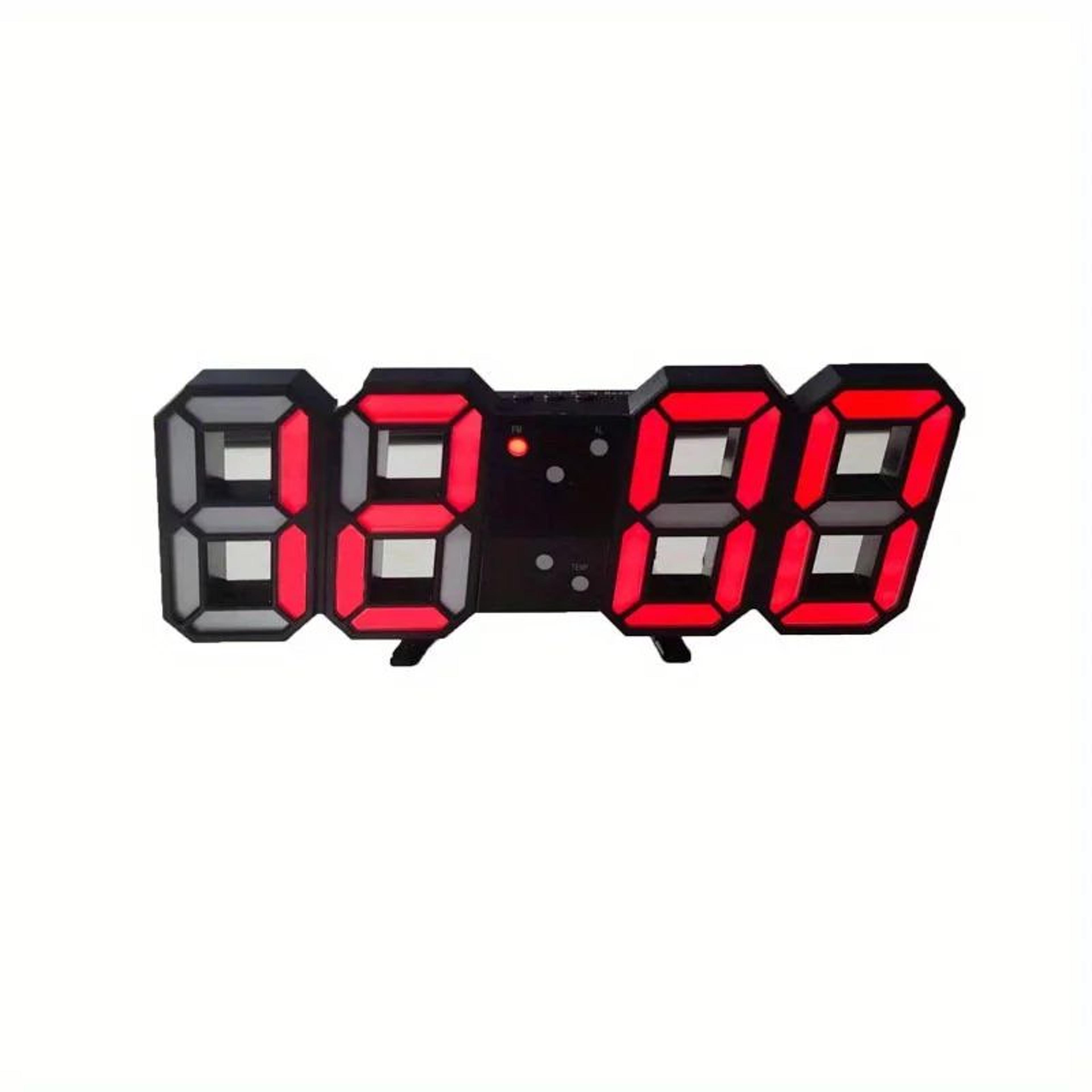 925 In 3D Digital Wall Clock  Modern LED Alarm Clock With Time Date Temperature Auto Dimming  Tripl 9