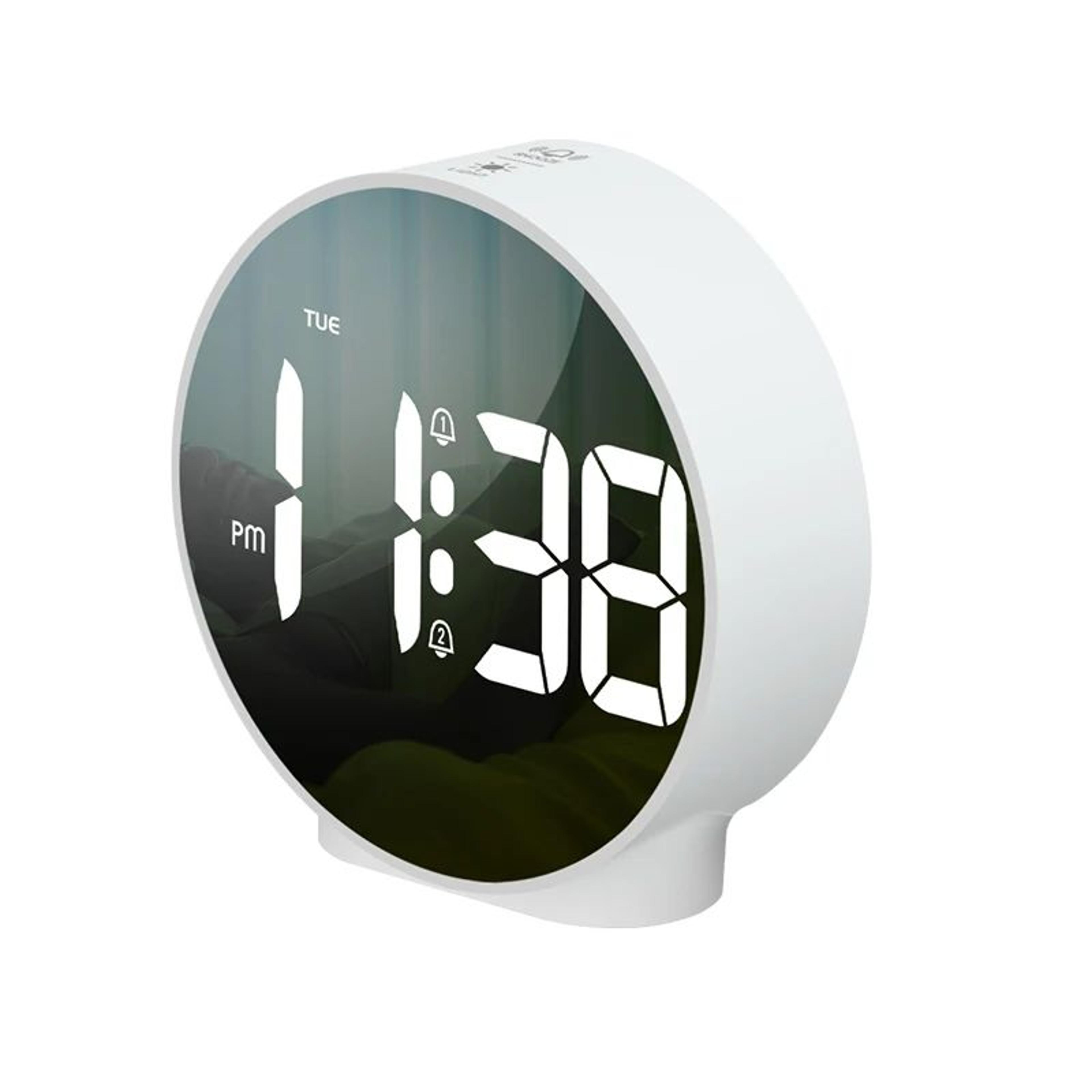 Digital LED Dual Alarm Clock  Desk Clock With Snooze Week Display 1224H  4 Brightness Levels 8