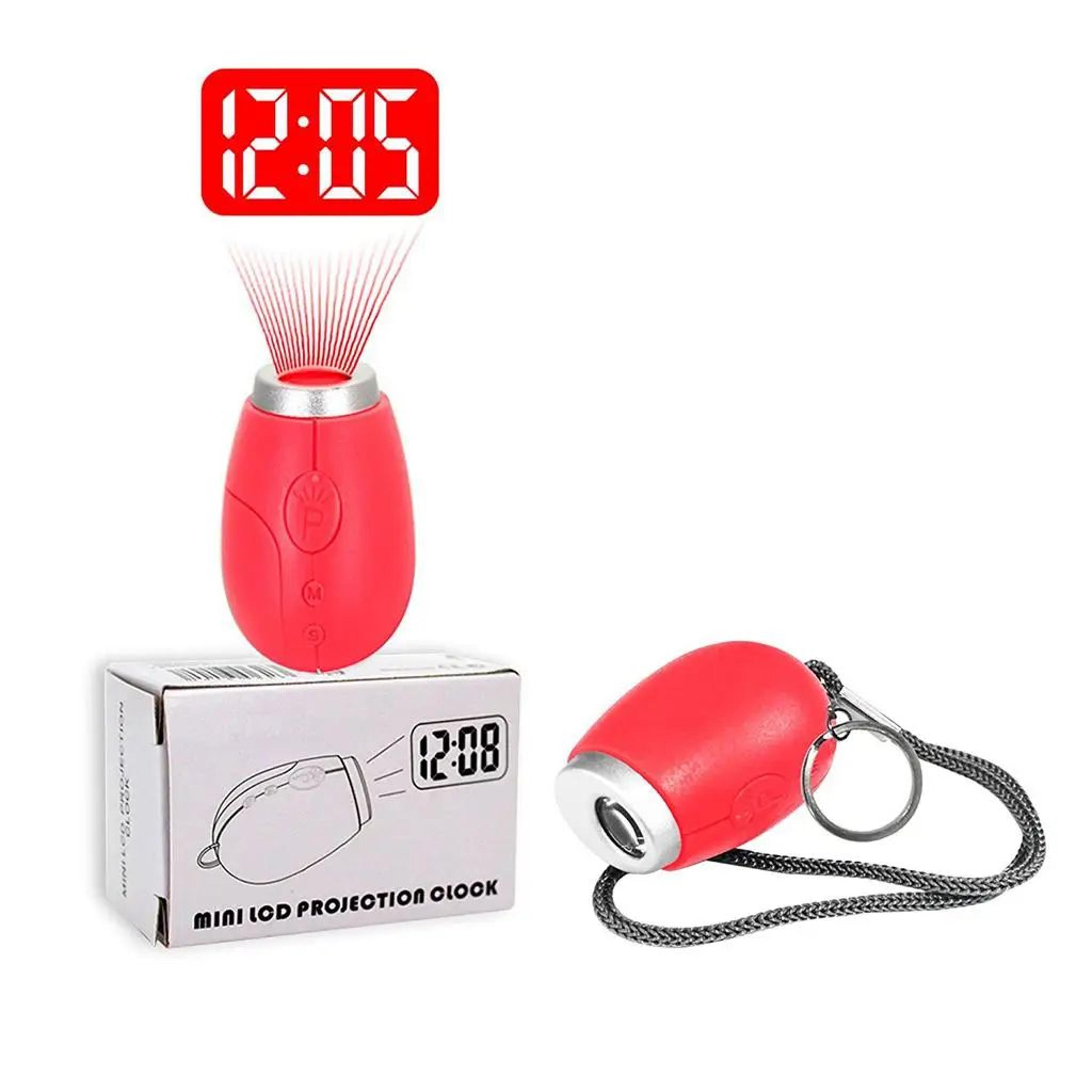 Mini LED Projection Digital Clock  Portable Ceiling Wall Time  Date Display Keychain Lamp For Kids  8