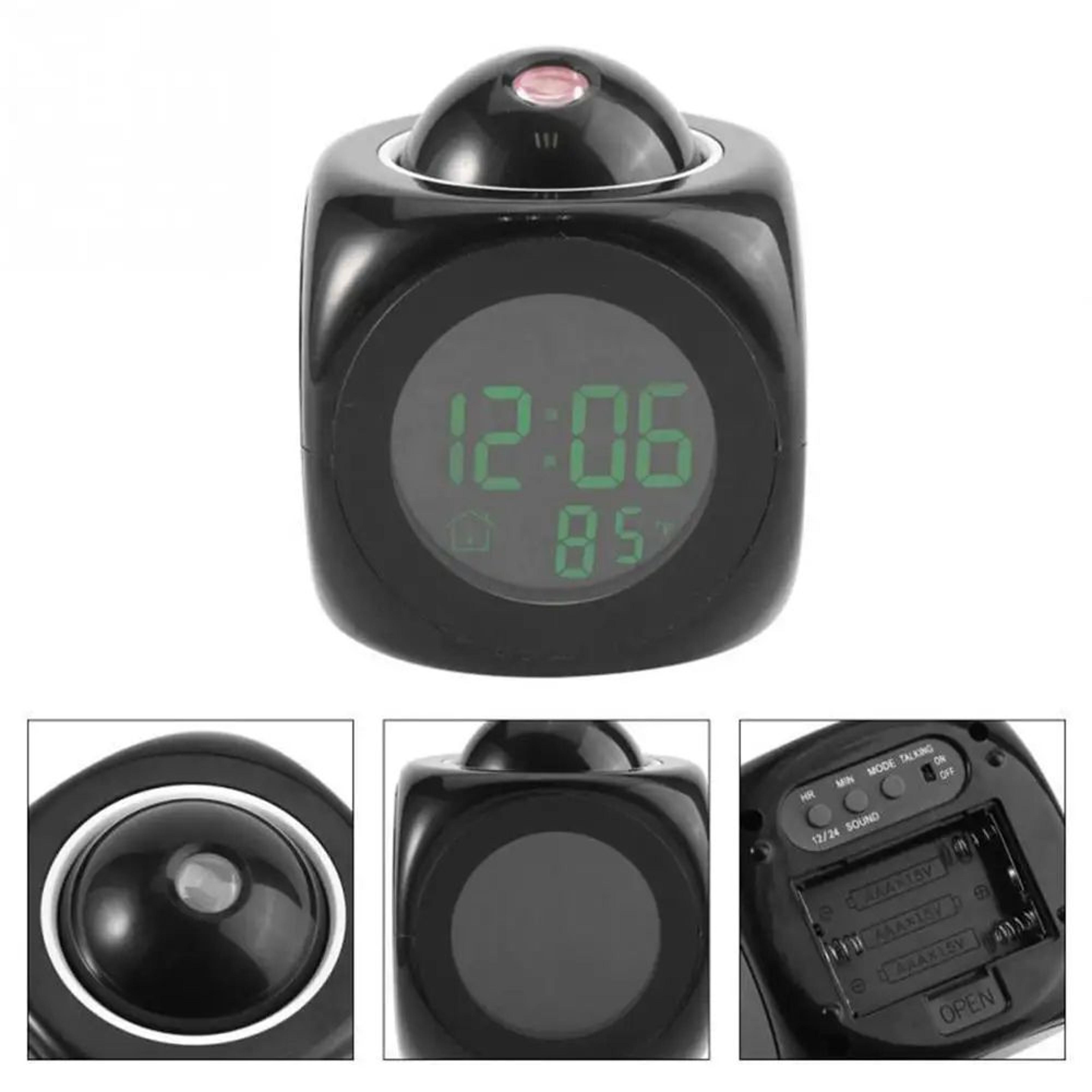 Digital Projection Alarm Clock  LCD Voice Talking Time Temperature Display Modern Bedroom Table Clo 4