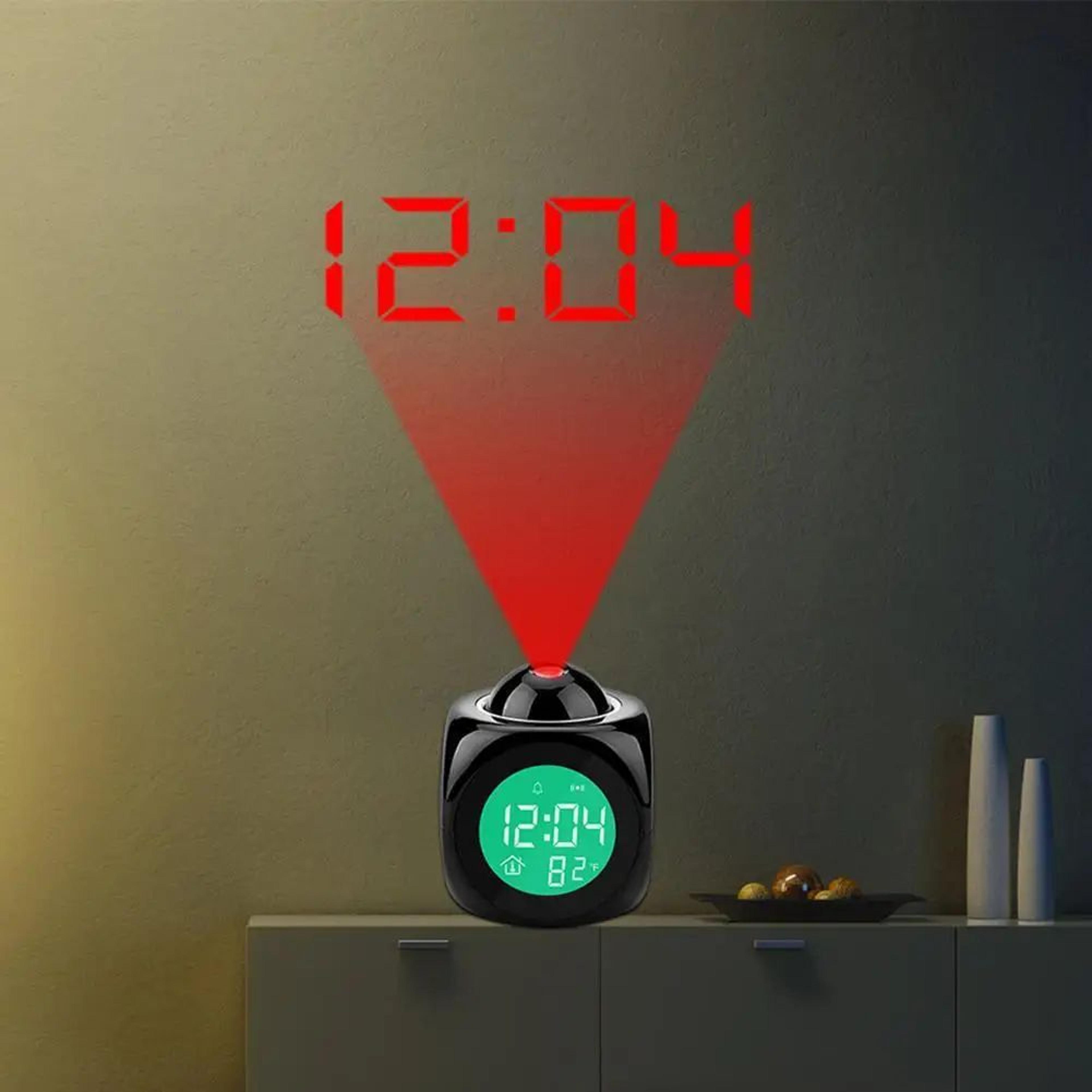 Digital Projection Alarm Clock  LCD Voice Talking Time Temperature Display Modern Bedroom Table Clo 2