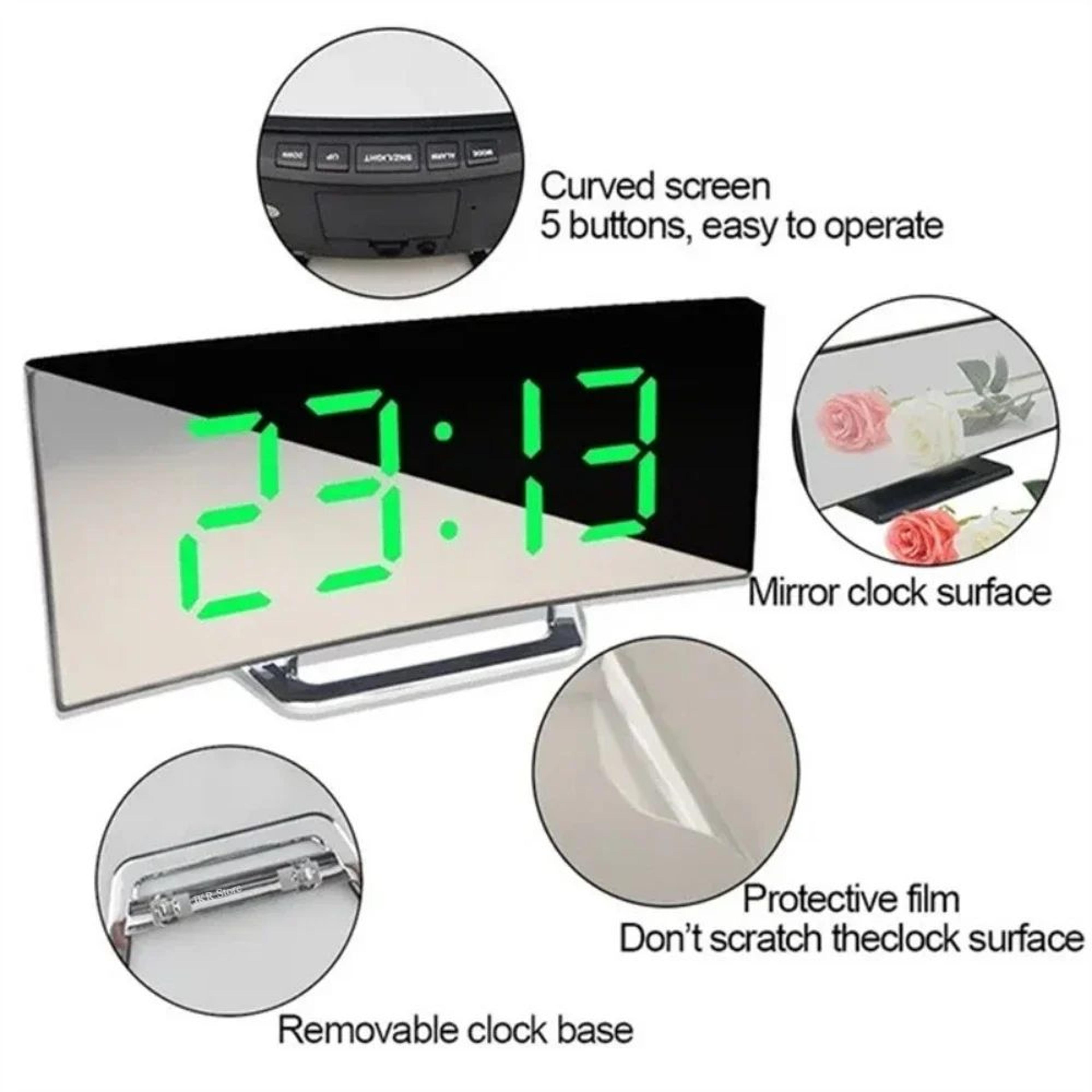 LED Digital Alarm Clock  Smart Bedside Desk Clock With Temperature Display Snooze Night Mode  USB P 3