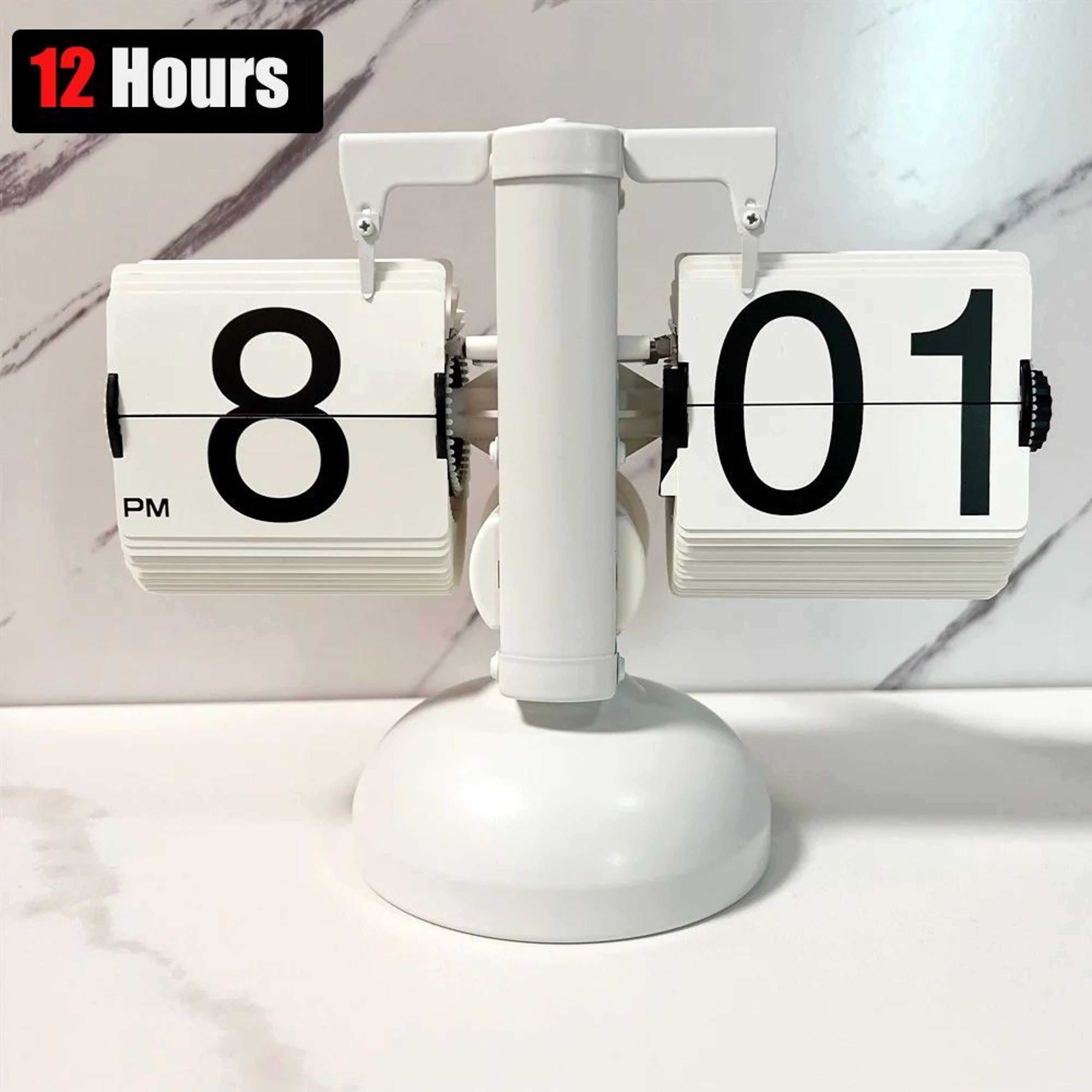 Retro Flip Page Clock  Automatic 12H 24H Mechanical Desk Clock For Home Bedroom Office Desktop Deco 5