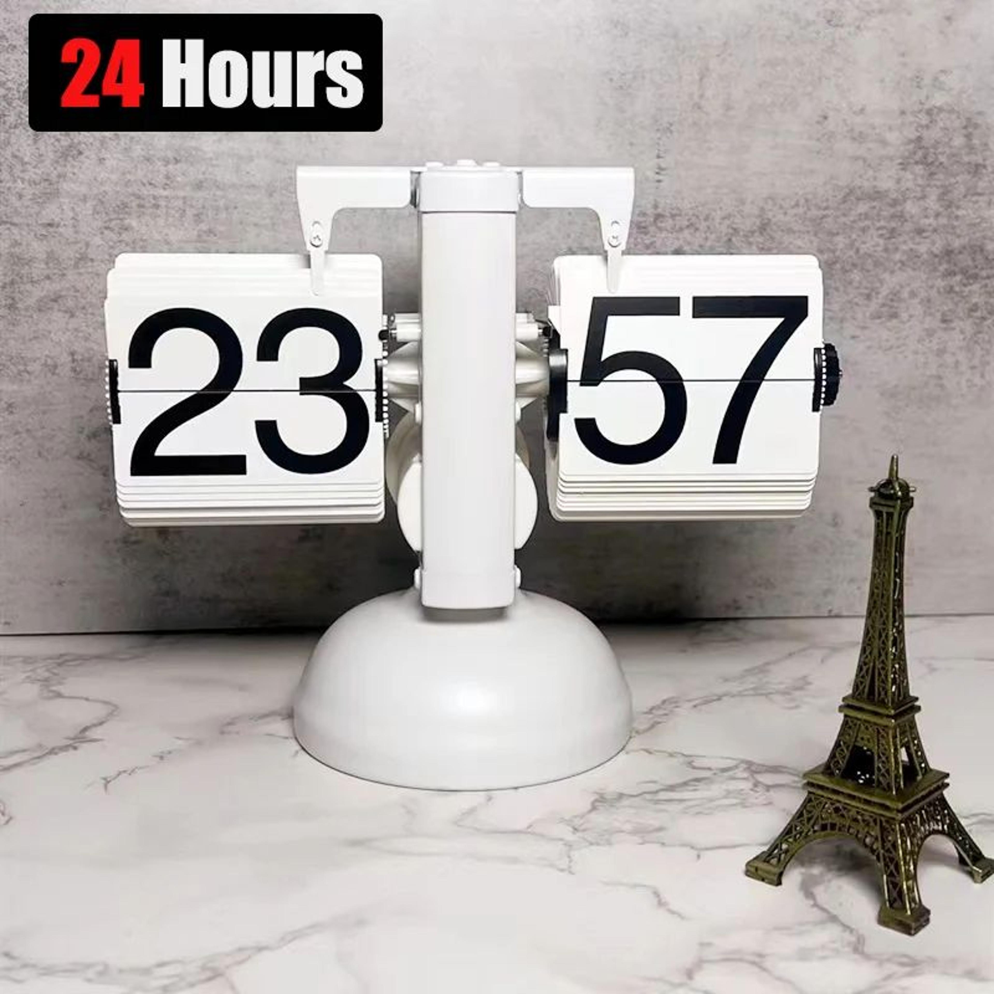 Retro Flip Page Clock  Automatic 12H 24H Mechanical Desk Clock For Home Bedroom Office Desktop Deco 9