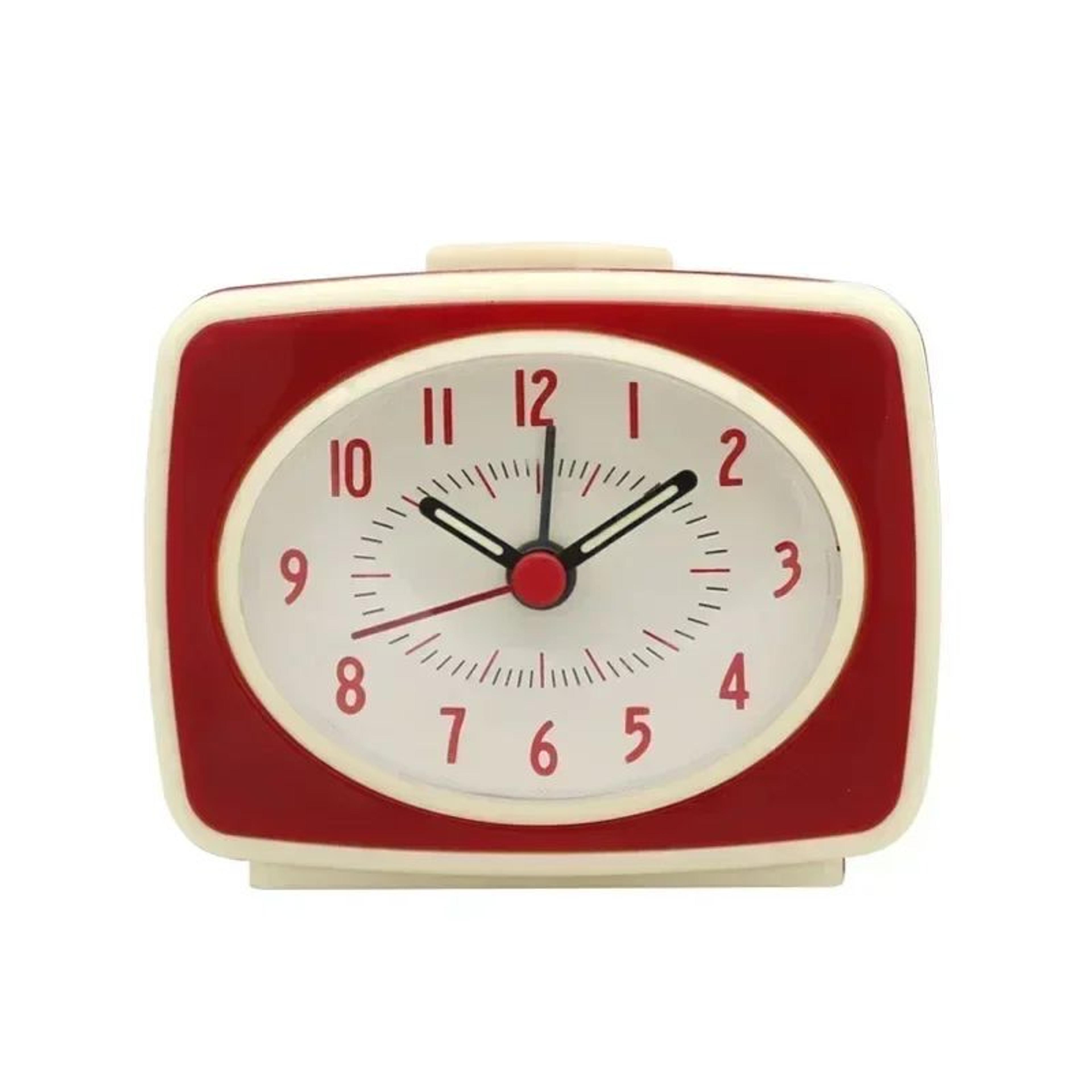 Vintage Fluorescent Hands Alarm Clock  Battery Powered Compact Retro Desk Clock For Bedroom Nightst 0