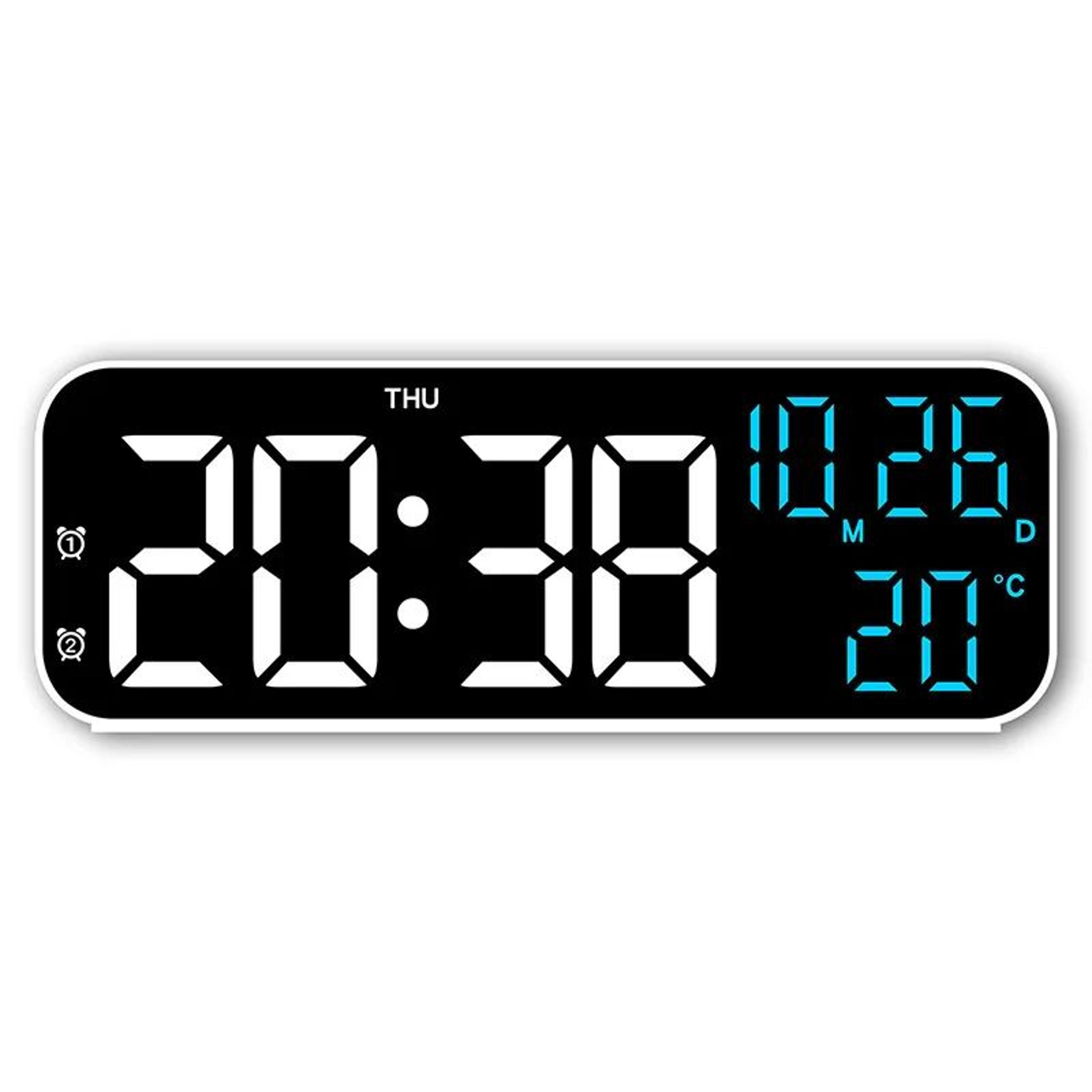 Digital LED Alarm Clock  Voice Control Temperature Date Display With Countdown Night Mode  Adjustab 6