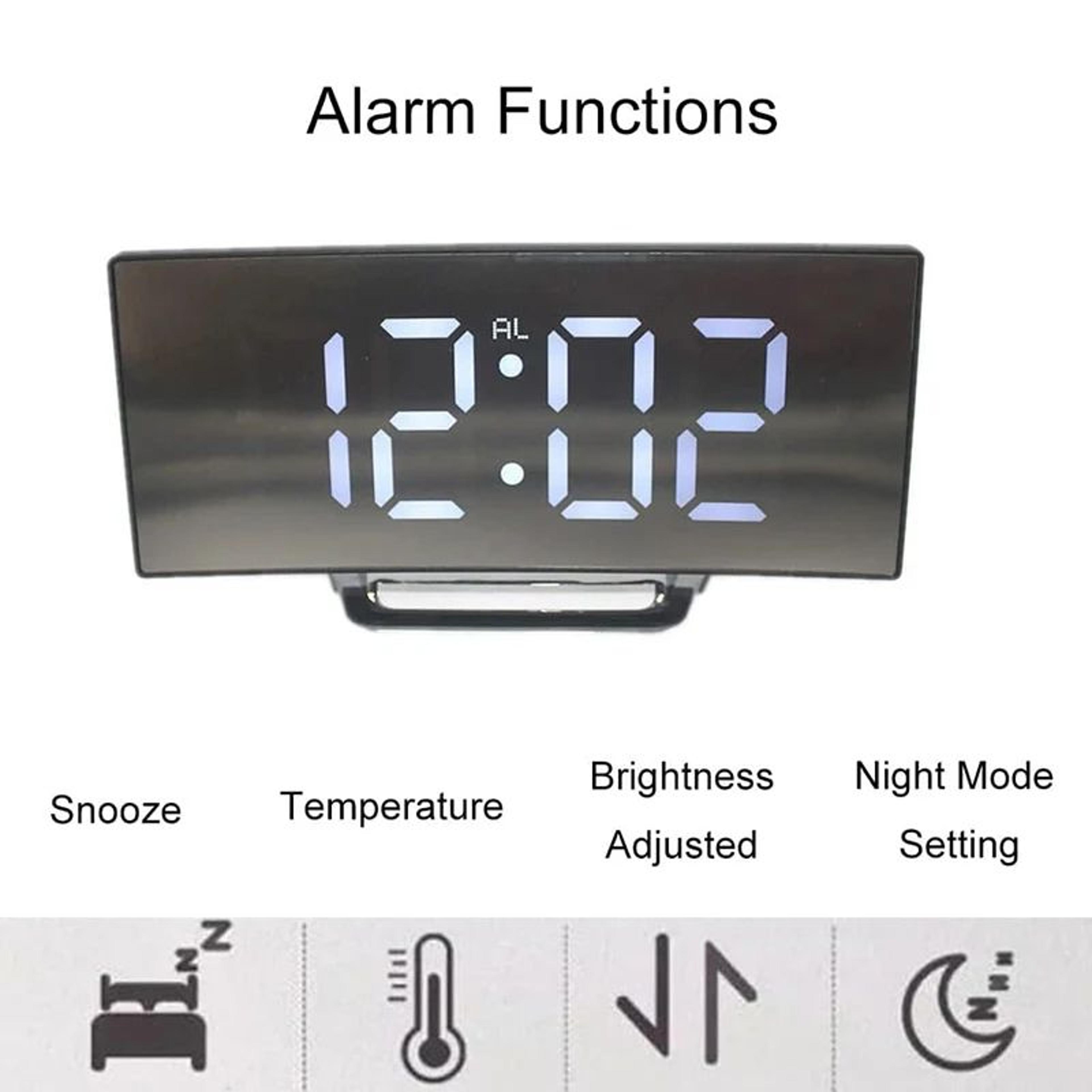 LED Digital Alarm Clock  Large Screen Mirror Display With Adjustable Snooze For Bedroom Office Kitc 1