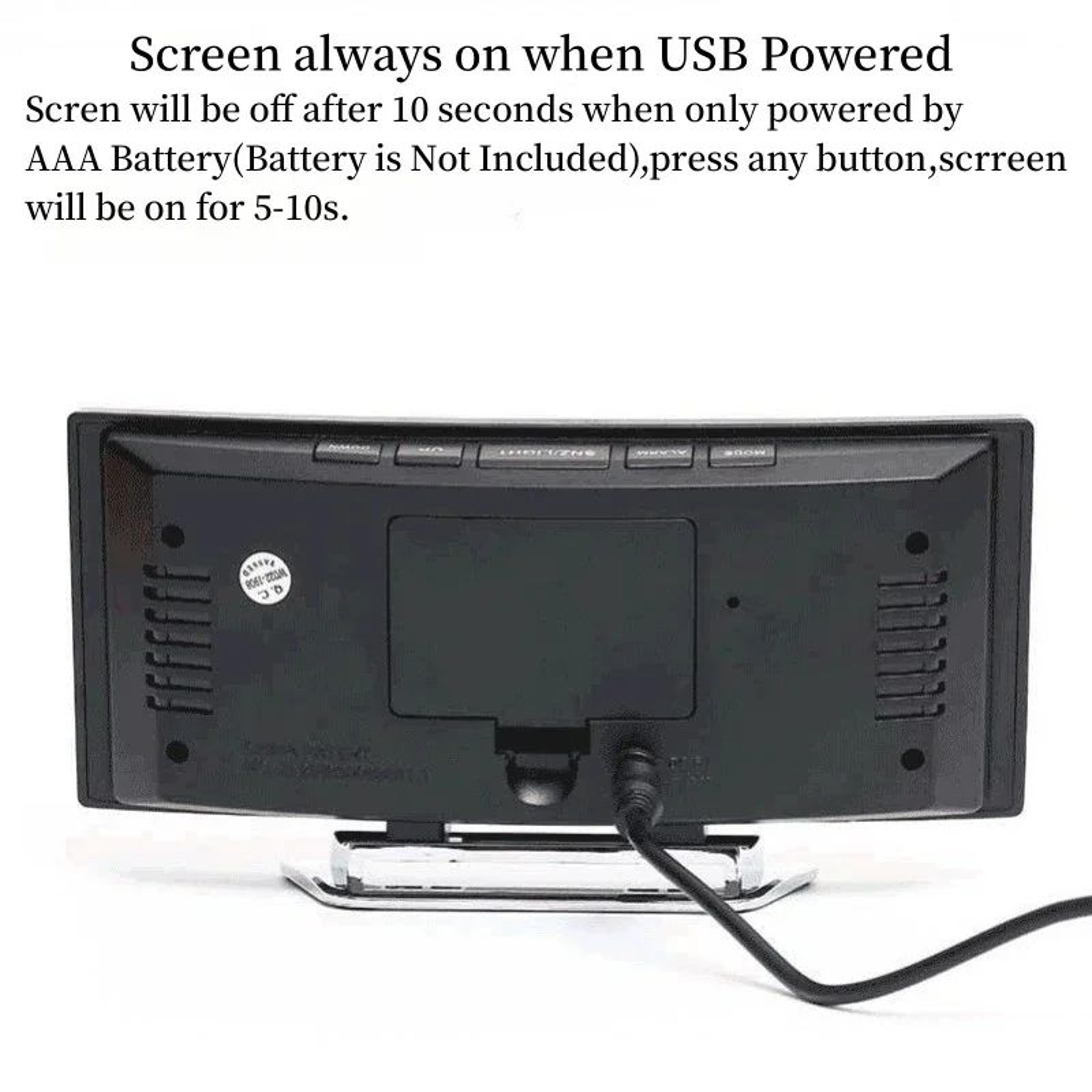 Mirror Digital Alarm Clock  LED Table Clock With Temperature Date Snooze Night Mode USB Power  1224 2