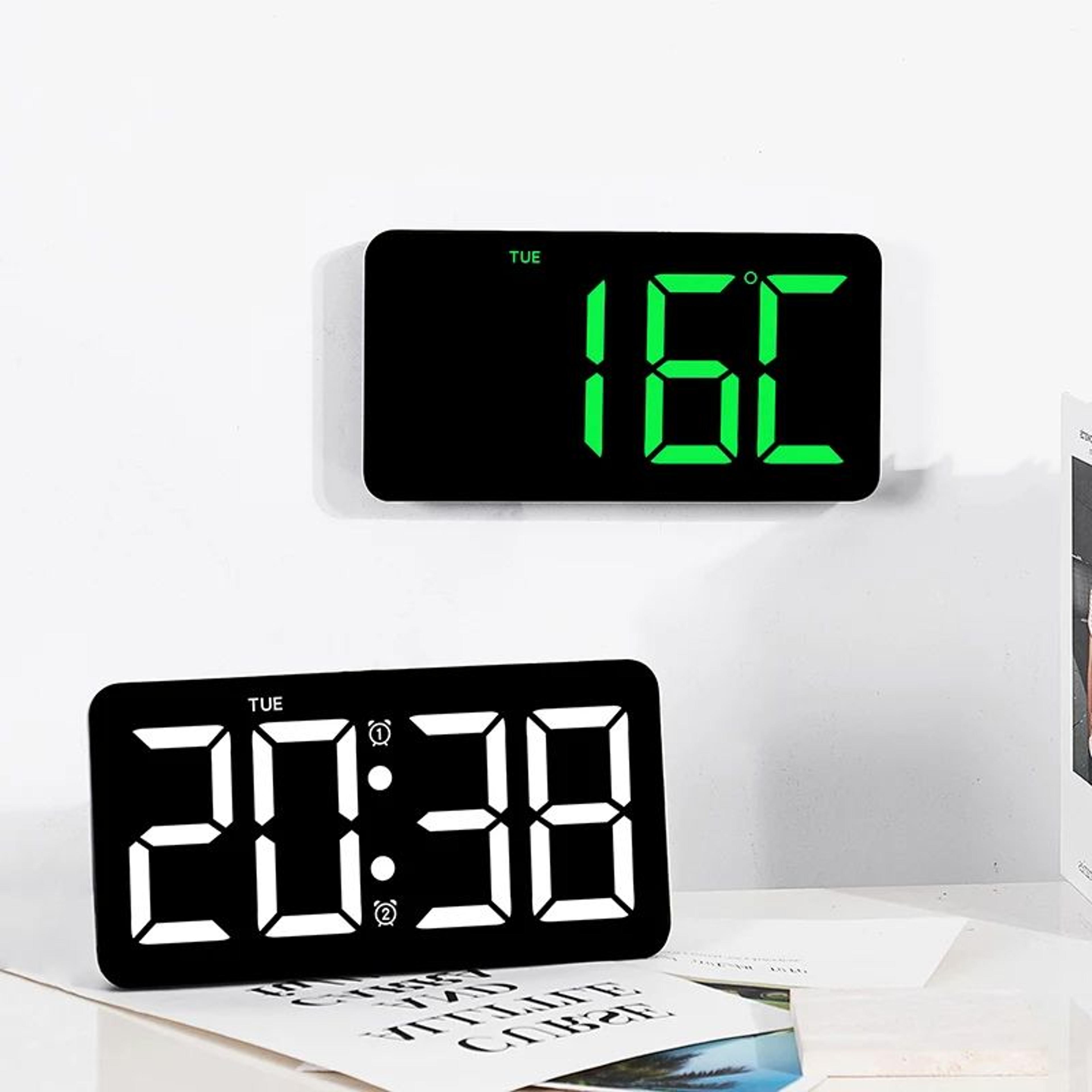 108 In LED Digital Wall Clock  Large Display Alarm Clock With Calendar Week Display Dimmer  Night M 4