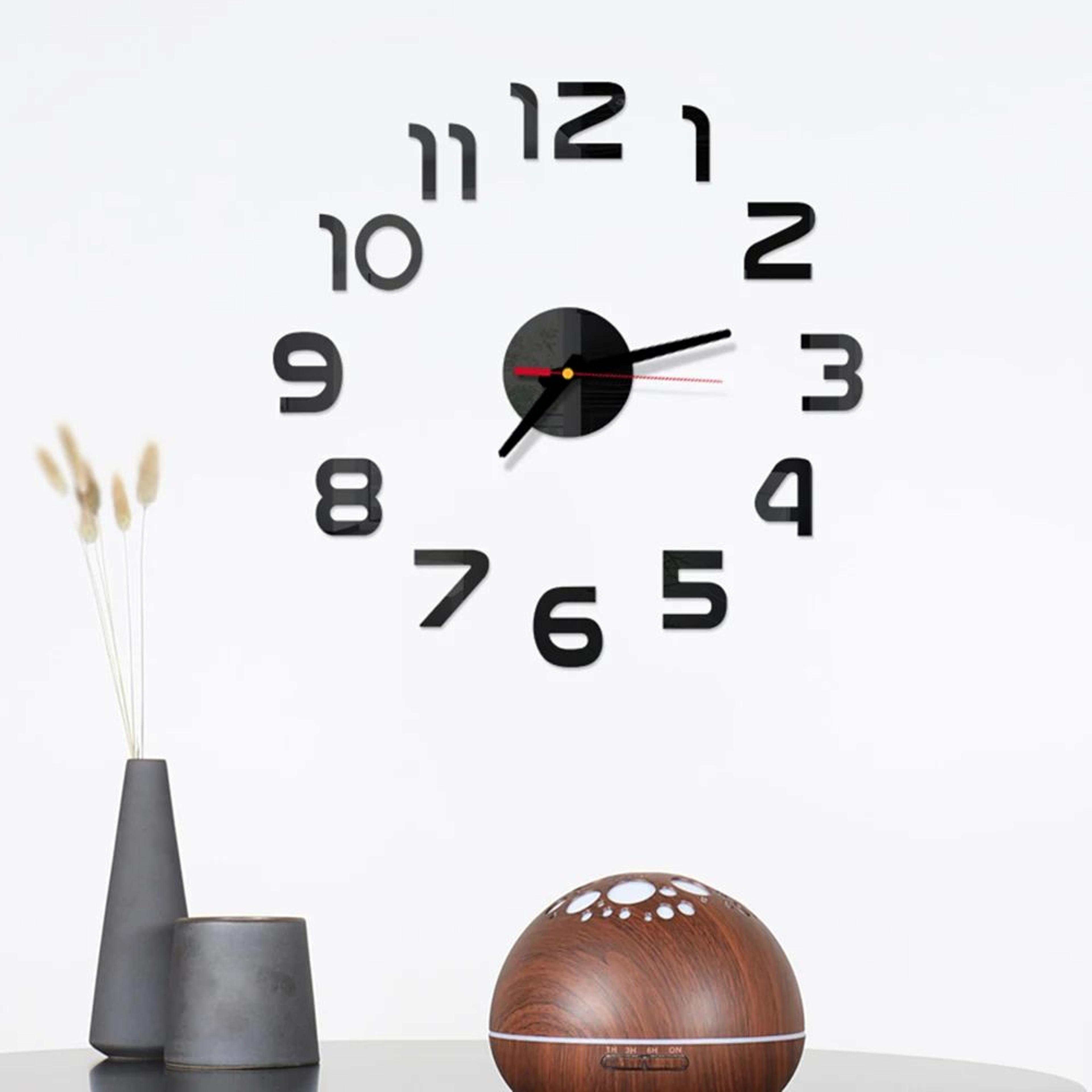 DIY 3D Mirror Wall Clock  Frameless Silent Quartz Acrylic Clock Sticker For Living Room Bedroom Off 2
