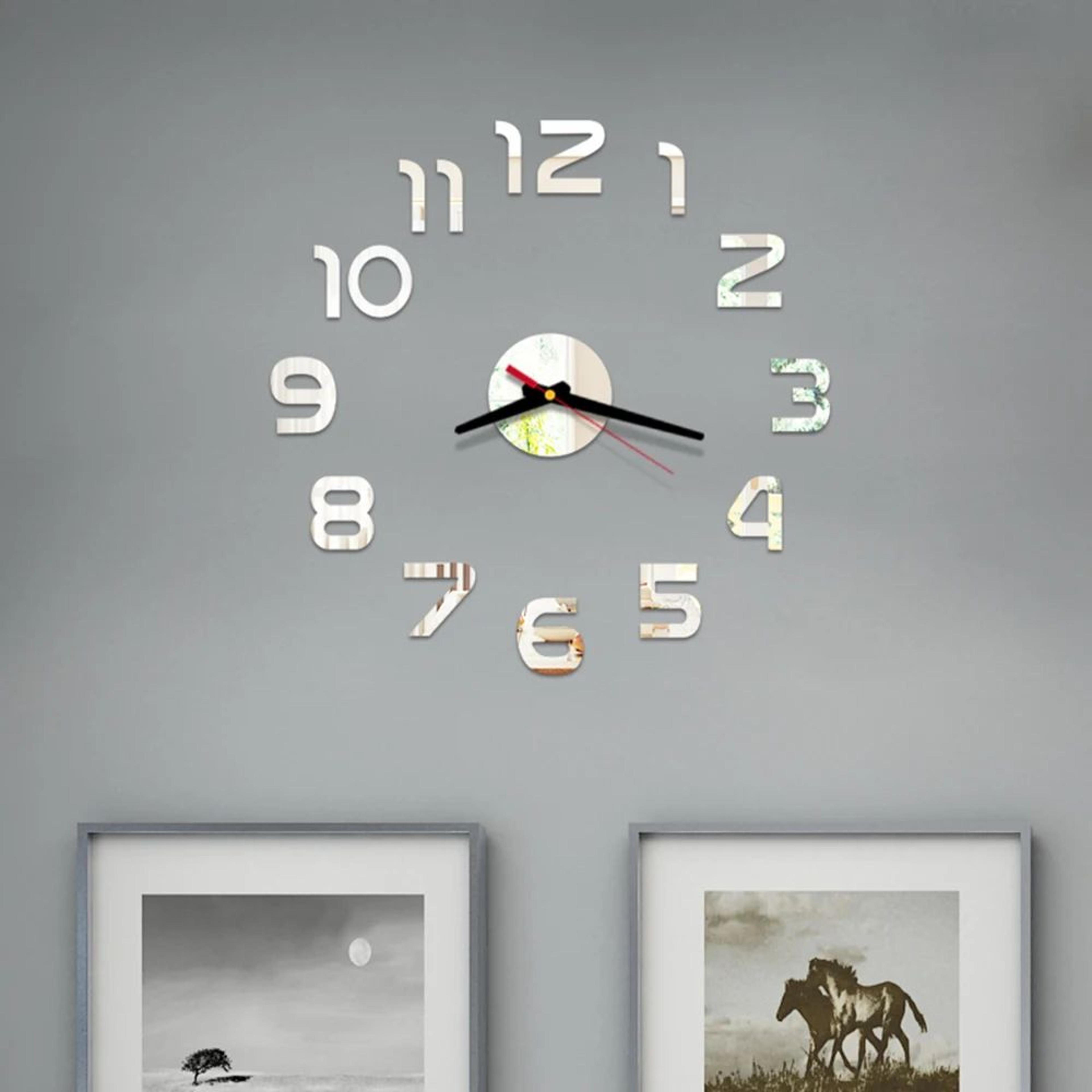 DIY 3D Mirror Wall Clock  Frameless Silent Quartz Acrylic Clock Sticker For Living Room Bedroom Off 3