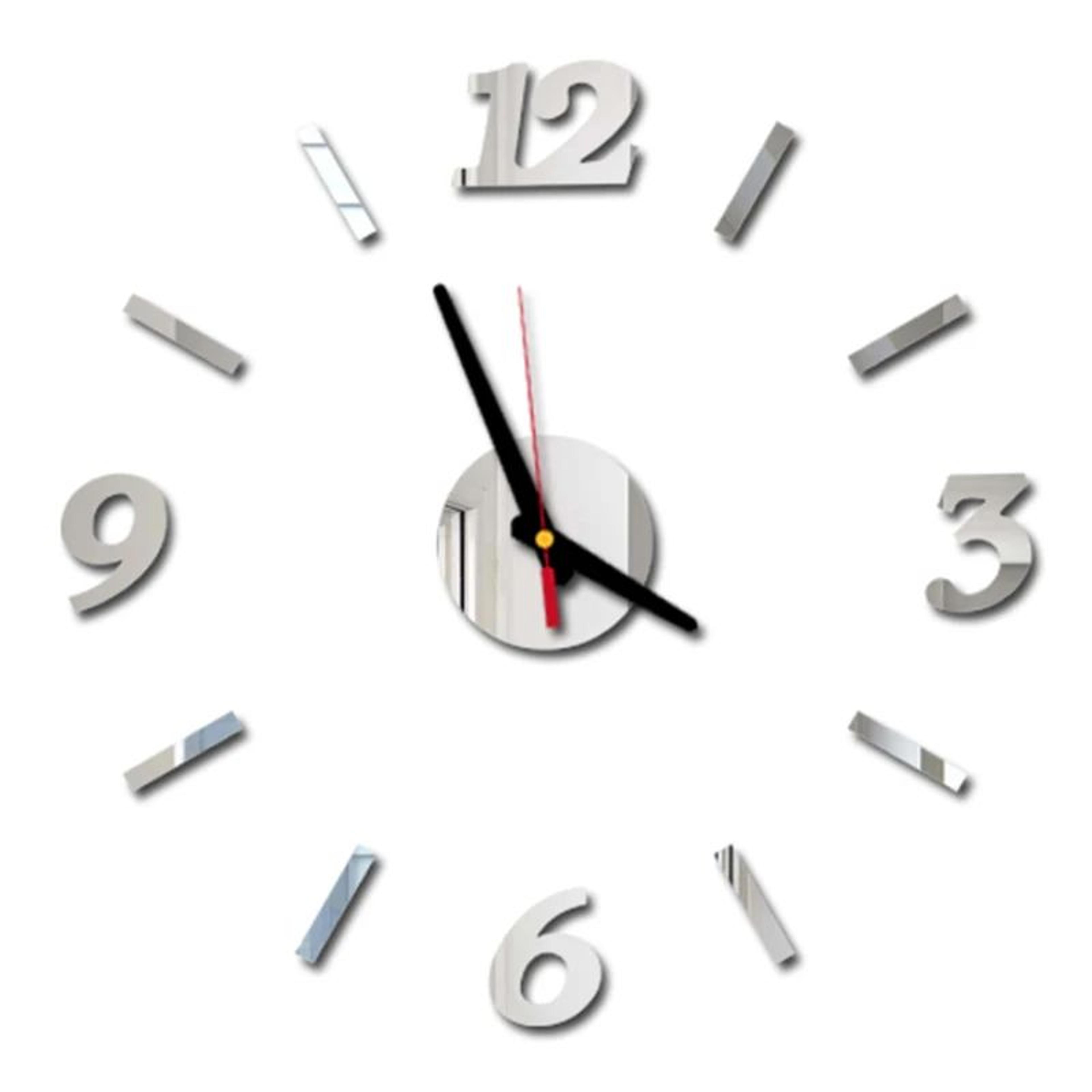 DIY 3D Mirror Wall Clock  Frameless Silent Quartz Acrylic Clock Sticker For Living Room Bedroom Off 24