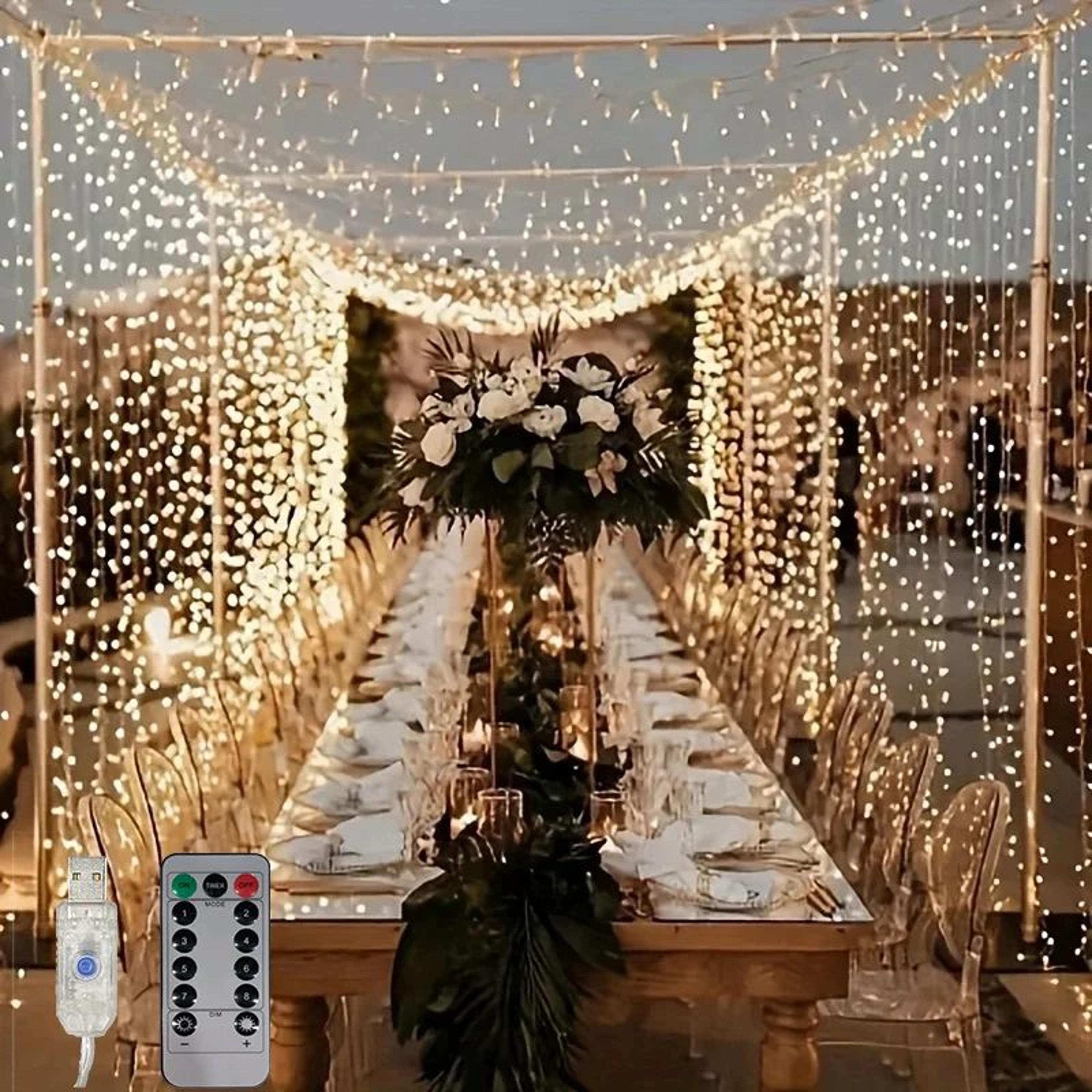 usb led curtain string lights – 8 mode 5v holiday fairy lights for christmas wedding birthday party room home decor