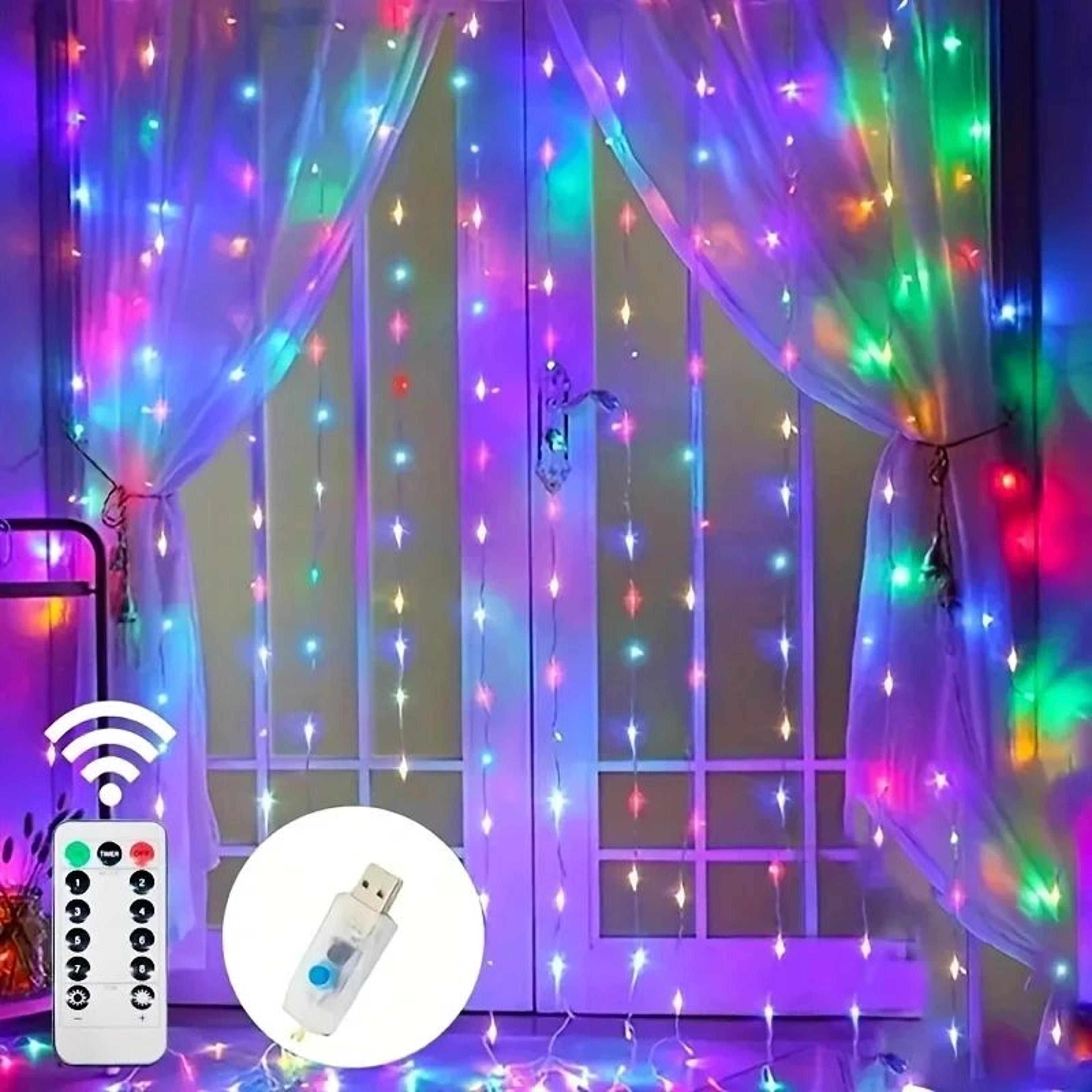 USB LED Curtain String Lights  8 Mode 5V Holiday Fairy Lights For Christmas Wedding Birthday Party  6