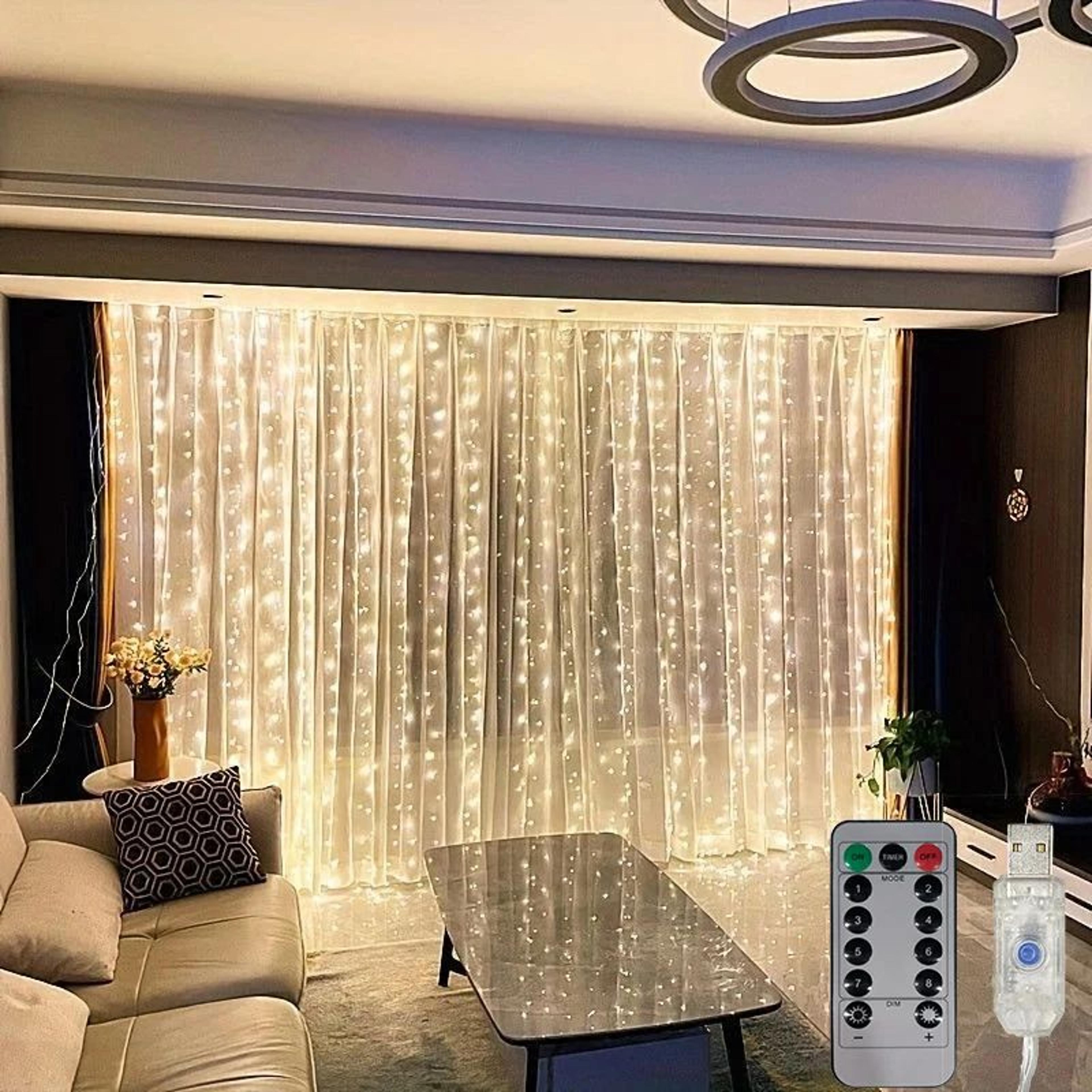USB LED Curtain String Lights  8 Mode 5V Holiday Fairy Lights For Christmas Wedding Birthday Party  7