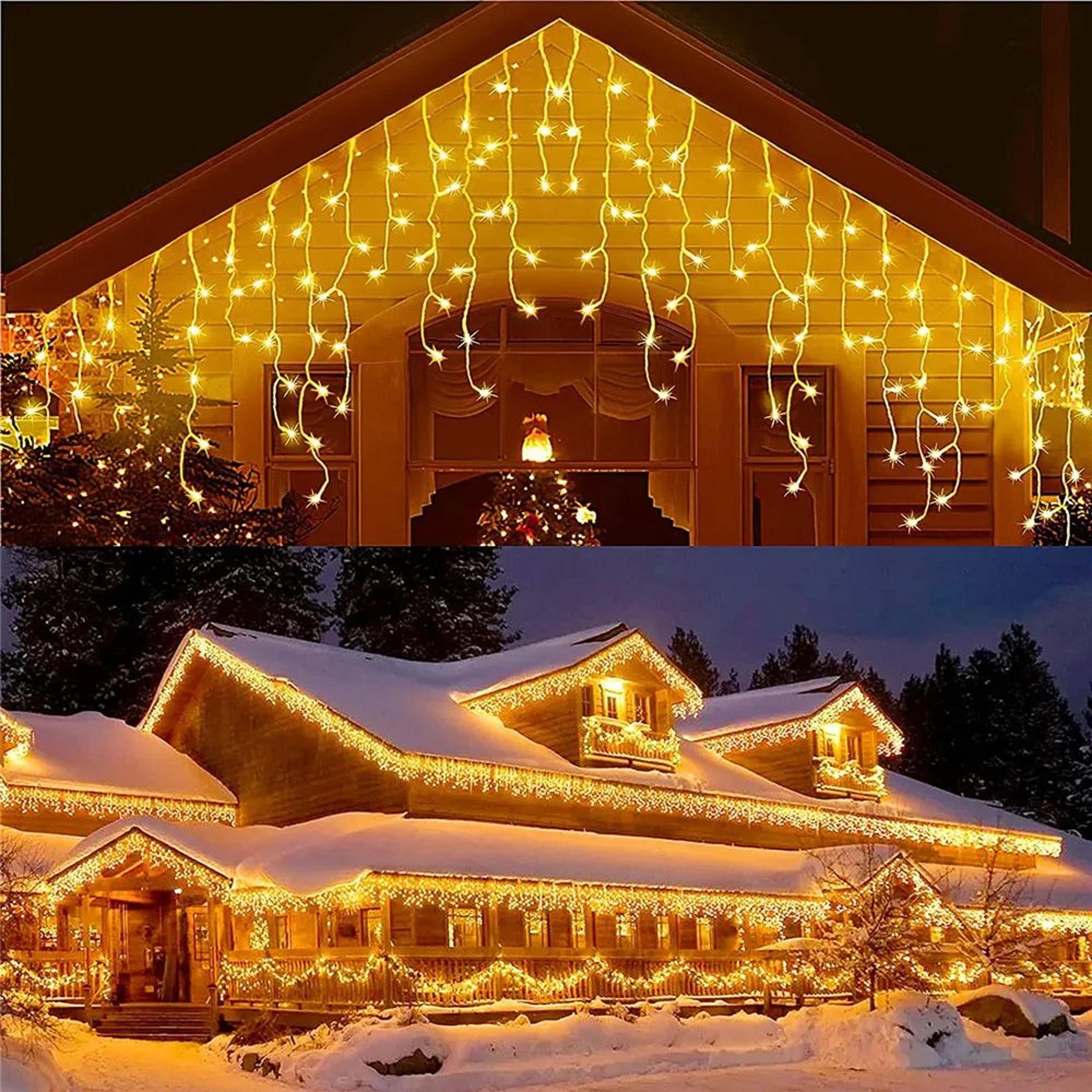 LED Icicle Curtain Christmas Lights  Waterproof Outdoor Hanging Lights For Home Garden Window Party 6
