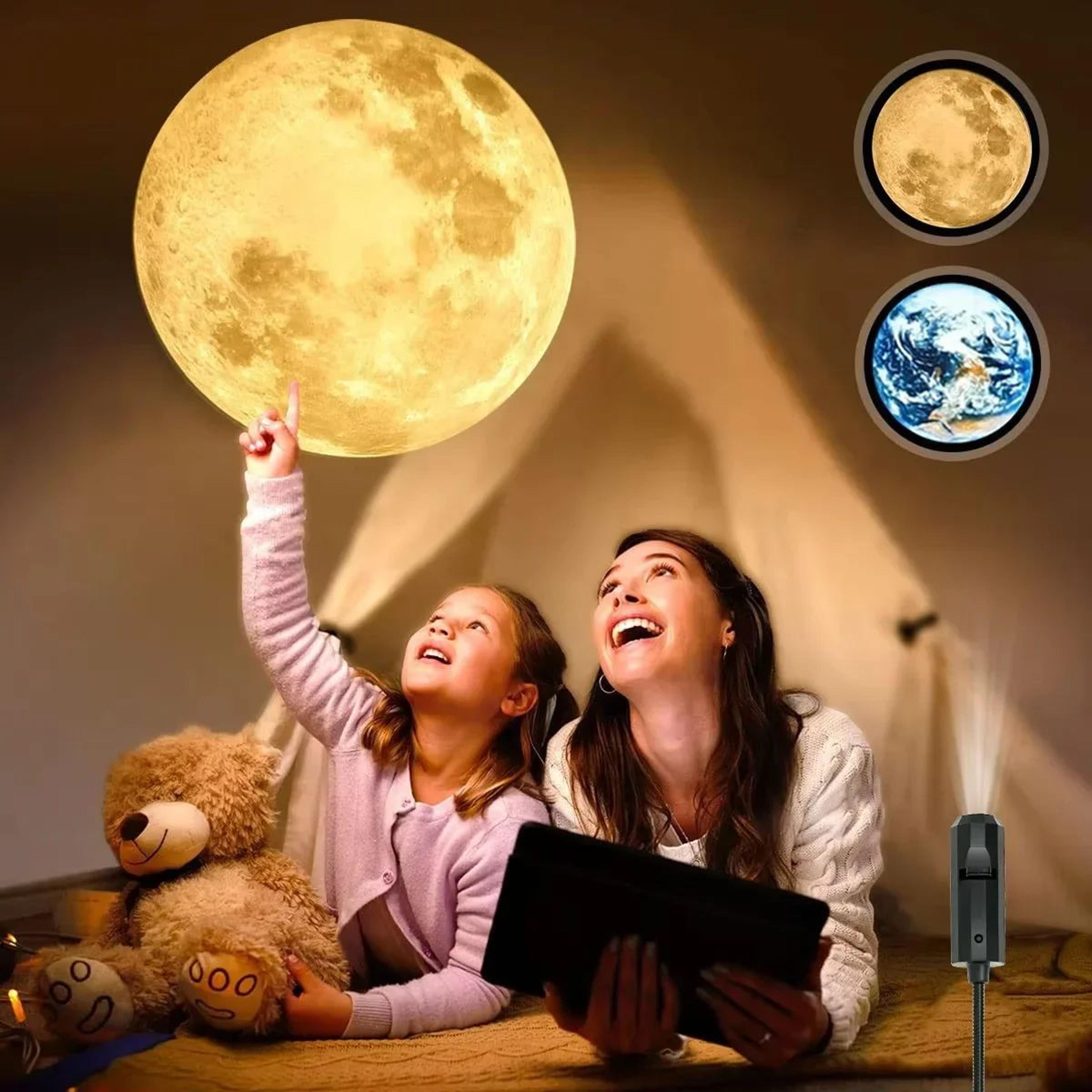 USB Moon Earth Projection Atmosphere Light  Mini Adjustable Projector For Car Bedroom Home Decor  M 4