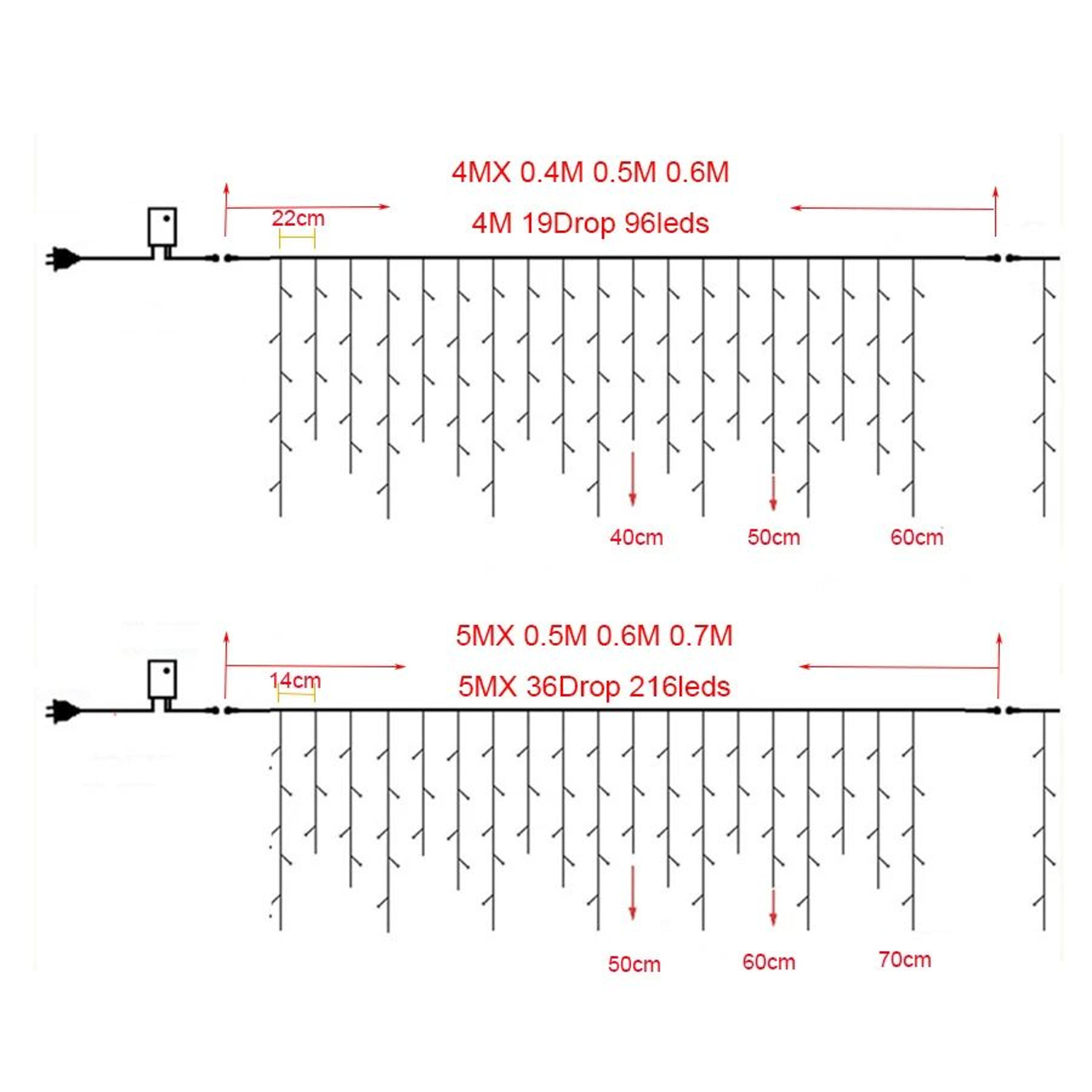 Outdoor LED Icicle Curtain Lights  Connectable Waterproof Christmas Garland With 8 Lighting Modes F 4