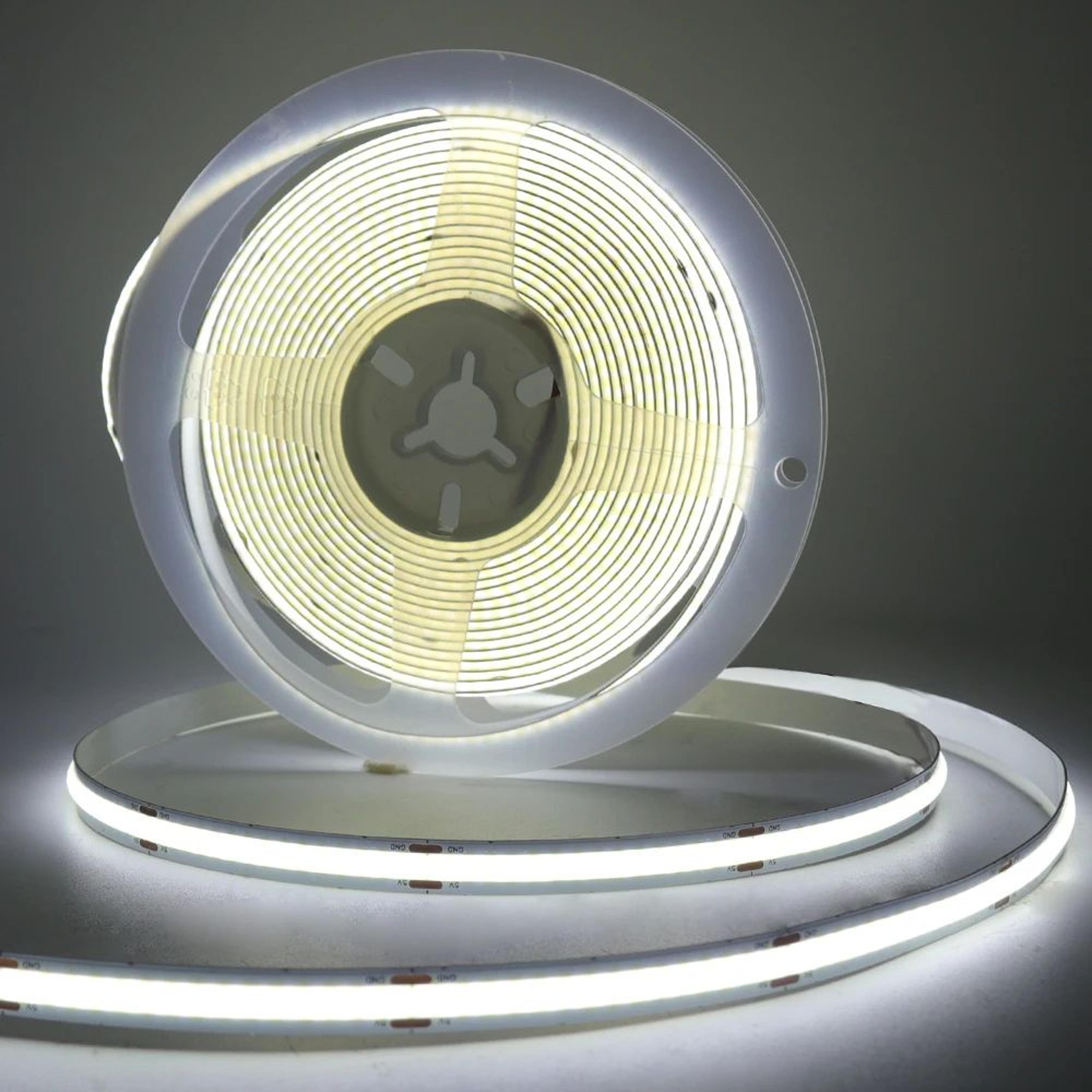 Motion Sensor COB LED Strip Lights  5V Battery Powered 320 LEDsM Adhesive Night Light For Cabinets  14