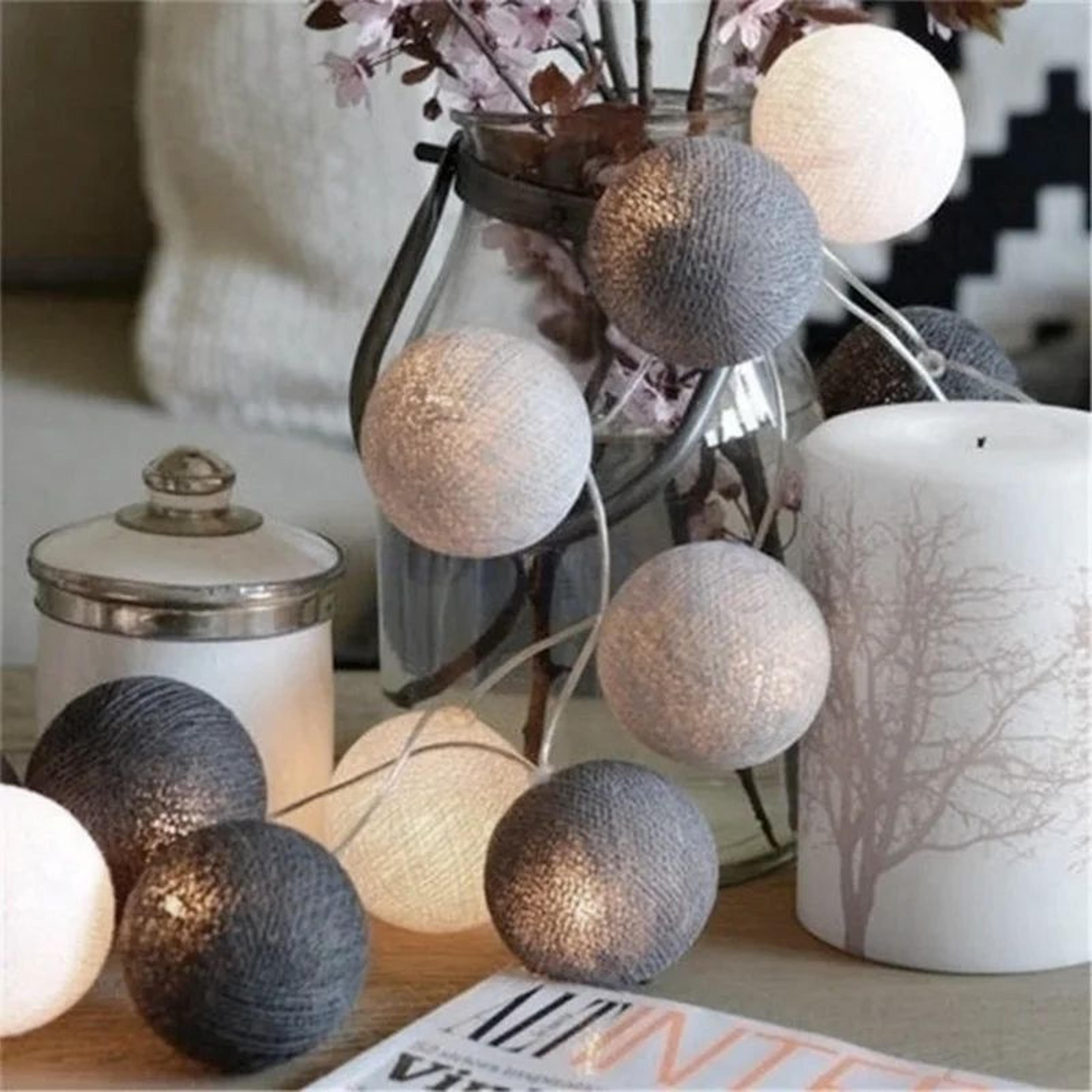 Cotton Ball String Lights  102040LEDs USB Battery Fairy Lights For Christmas Wedding Party  Home De 3