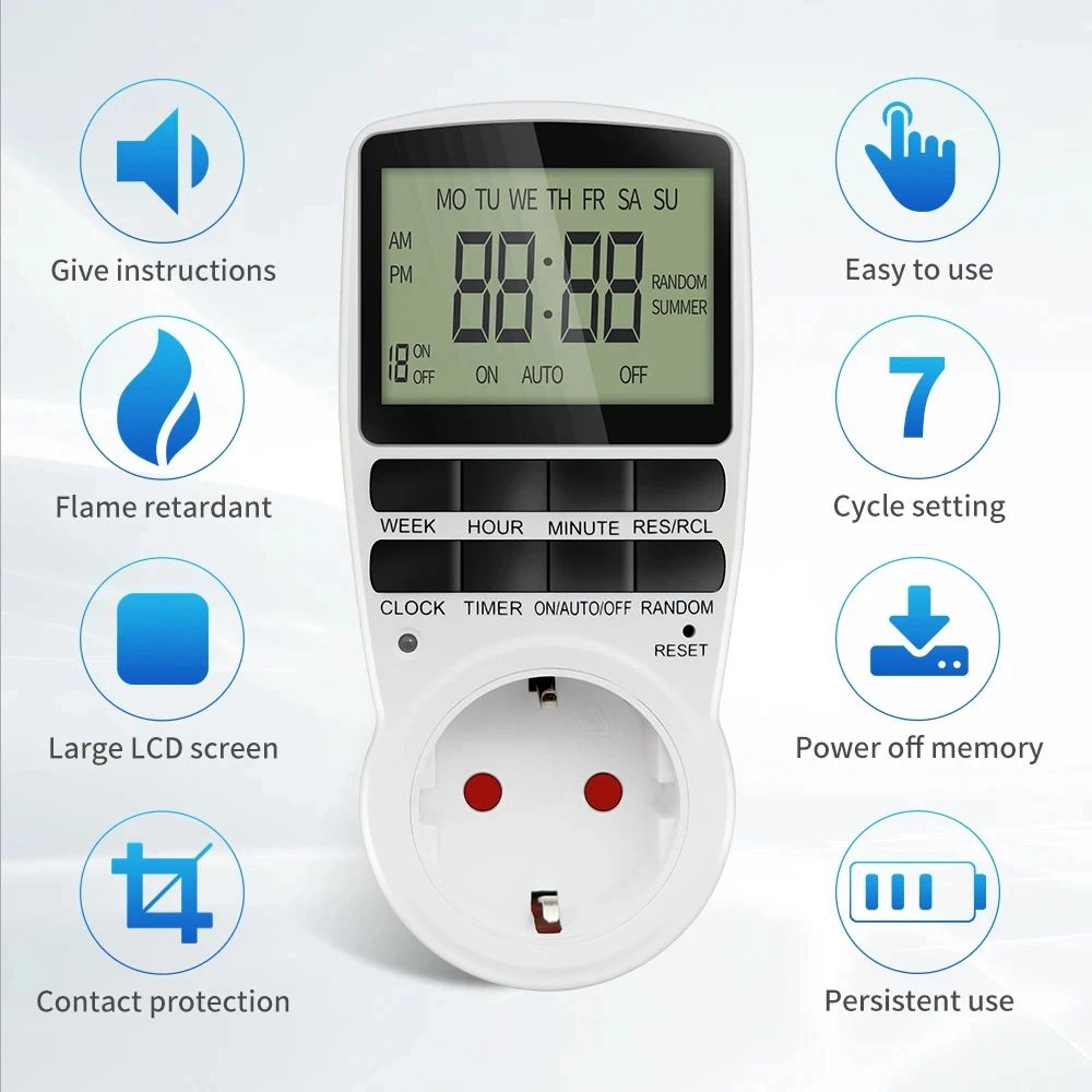 Programmable Digital Timer Outlet  10 Program Automatic Socket Switch With Weekly Scheduling For Ho 1