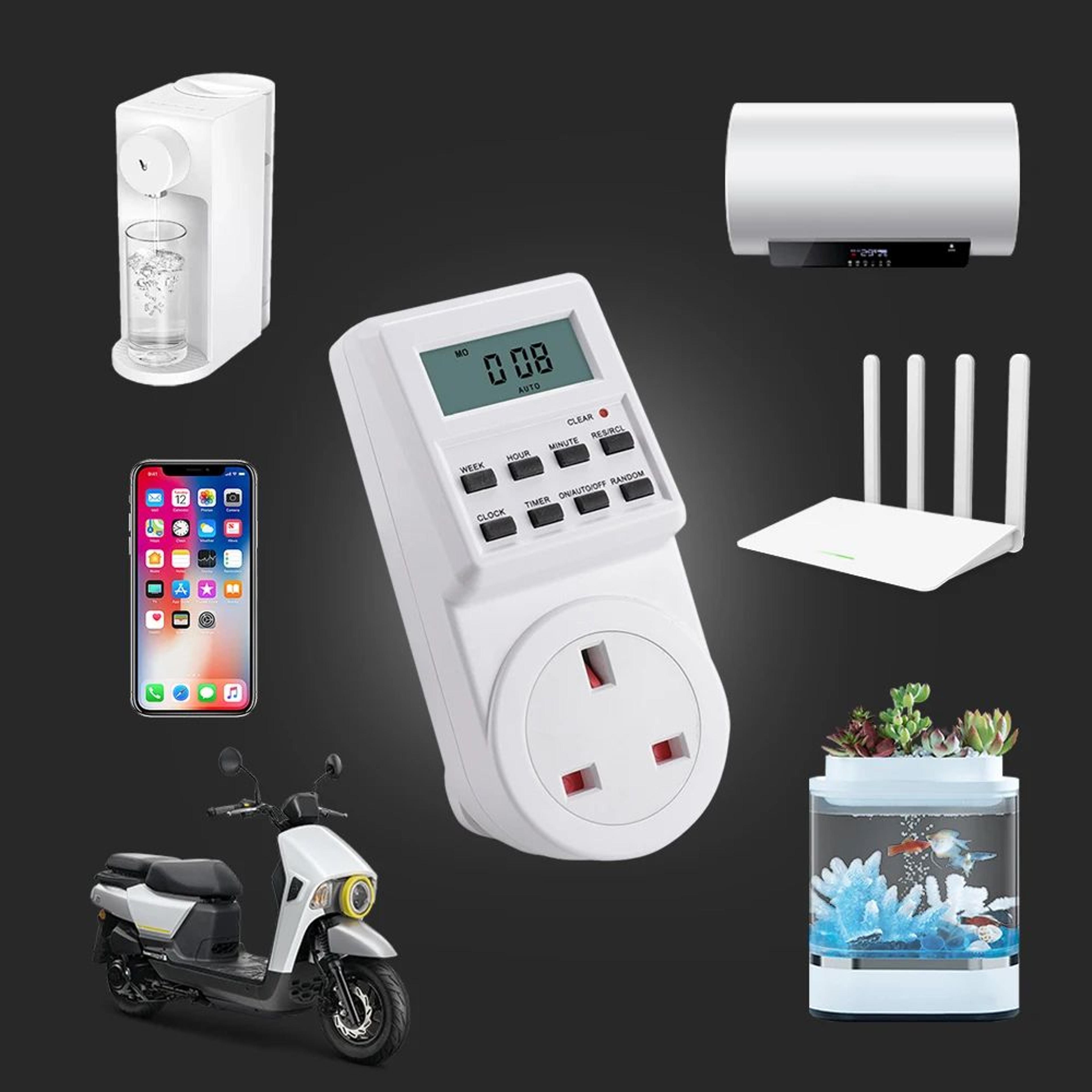 Programmable Digital Timer Outlet  Electronic Plug In Timer Switch With 1224 Hour Cycle  6 Day Sett 0