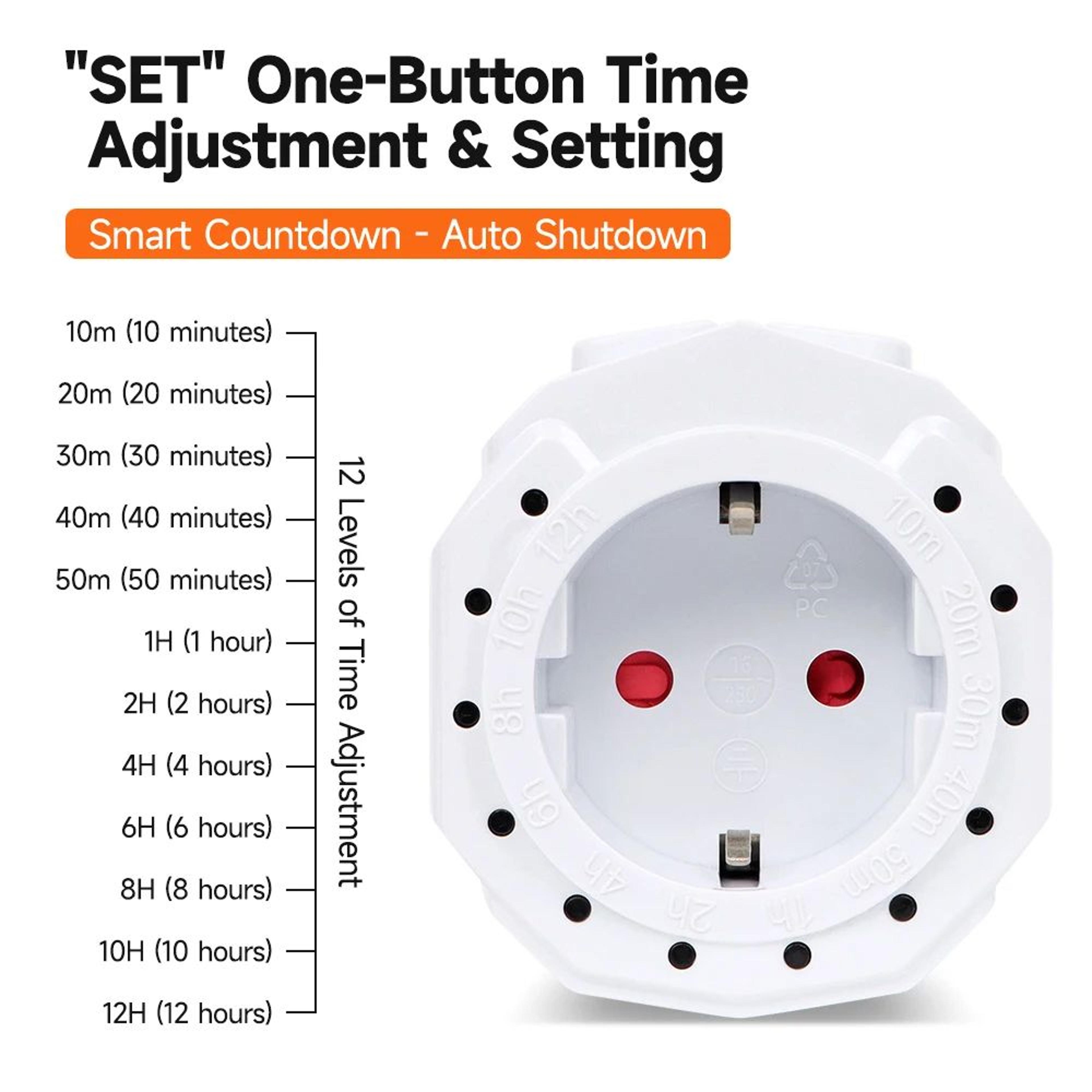12 Hour Smart Countdown Timer Socket  230V EU Plug Programmable Outlet For Kitchen Appliances Charg 1