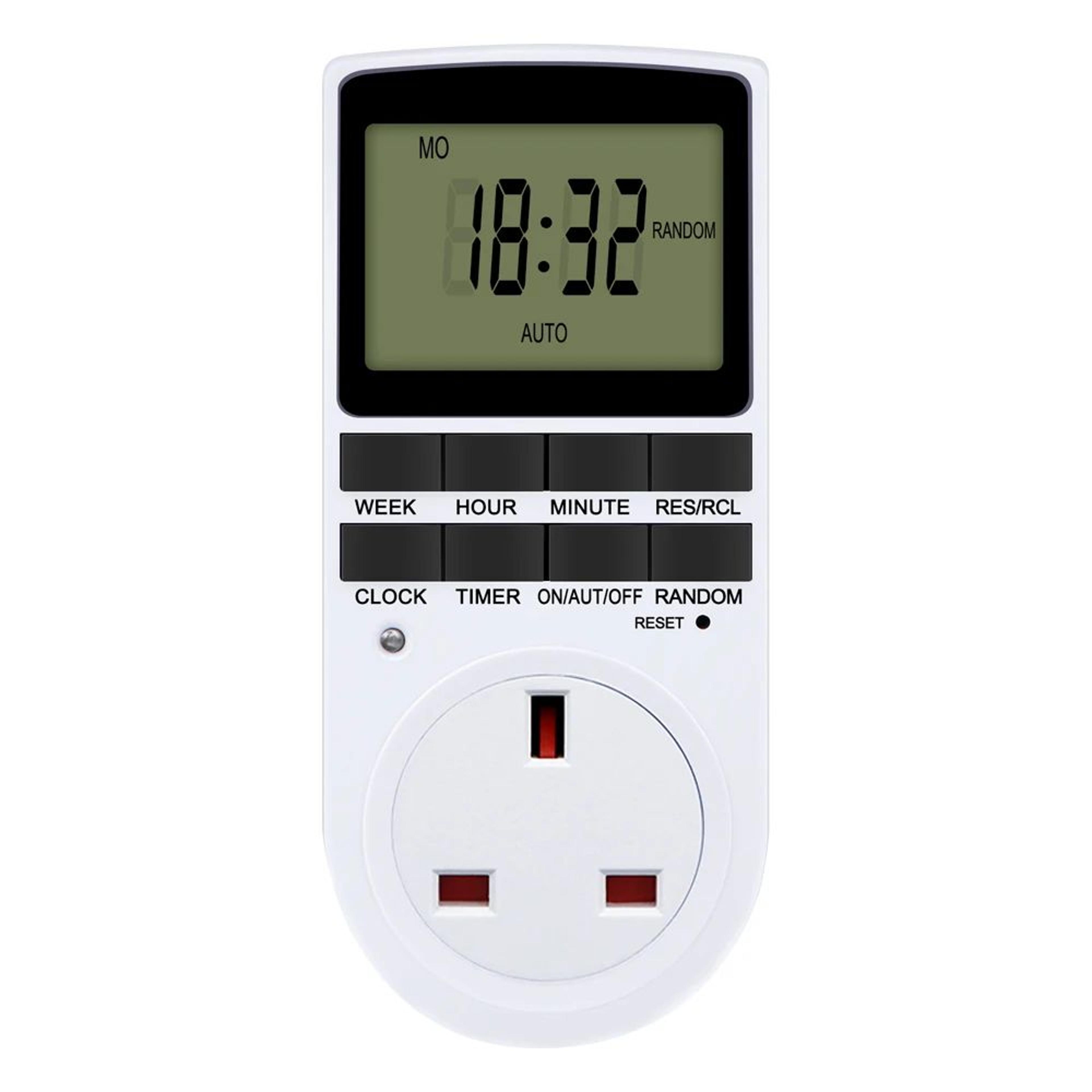 24 Hour Programmable Digital Timer Switch  10 Program Automatic Plug In Outlet Socket With Weekly S 8