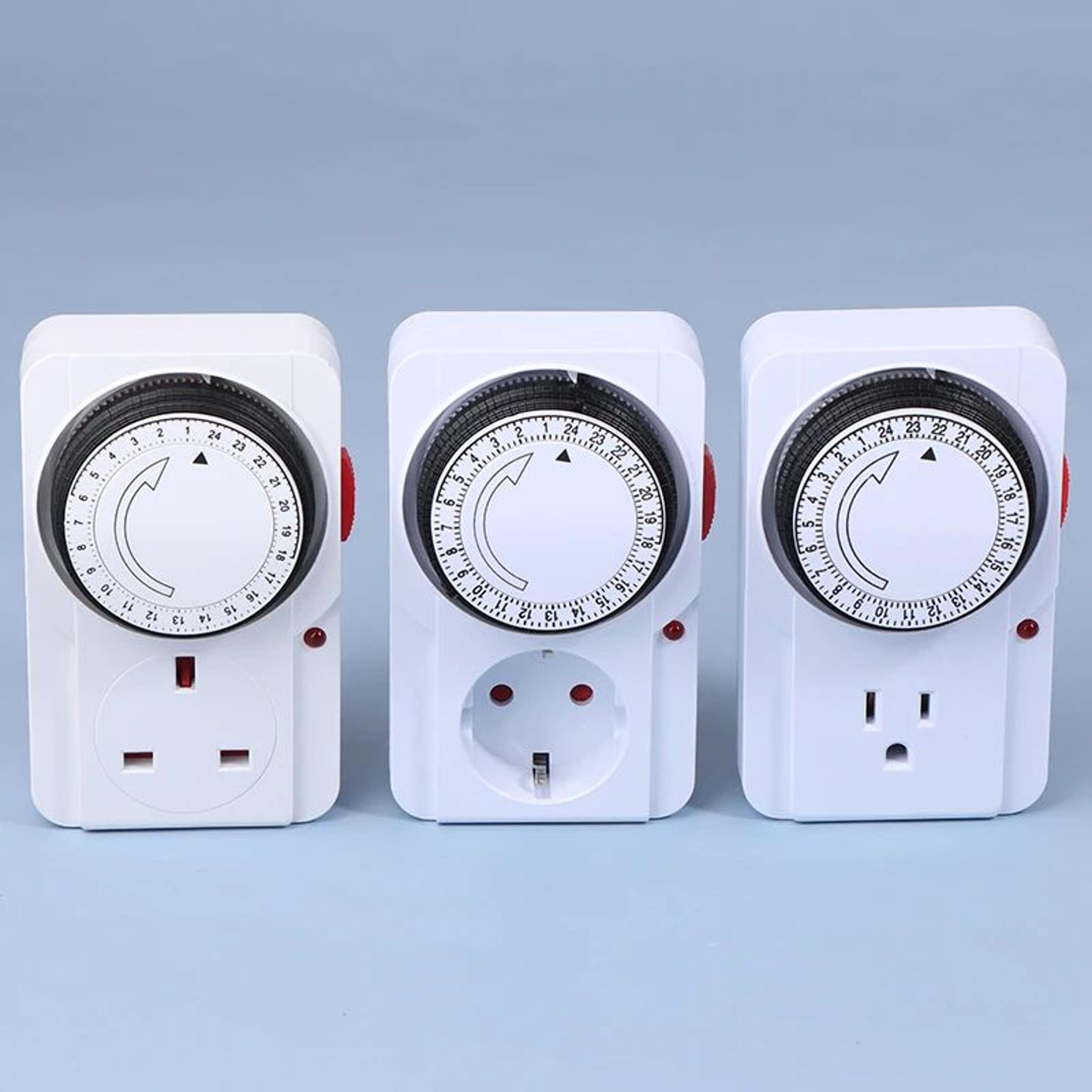 24 Hour Mechanical Outlet Timer  Cyclic Plug In Timing Socket For Appliances Coffee Makers Chargers 1