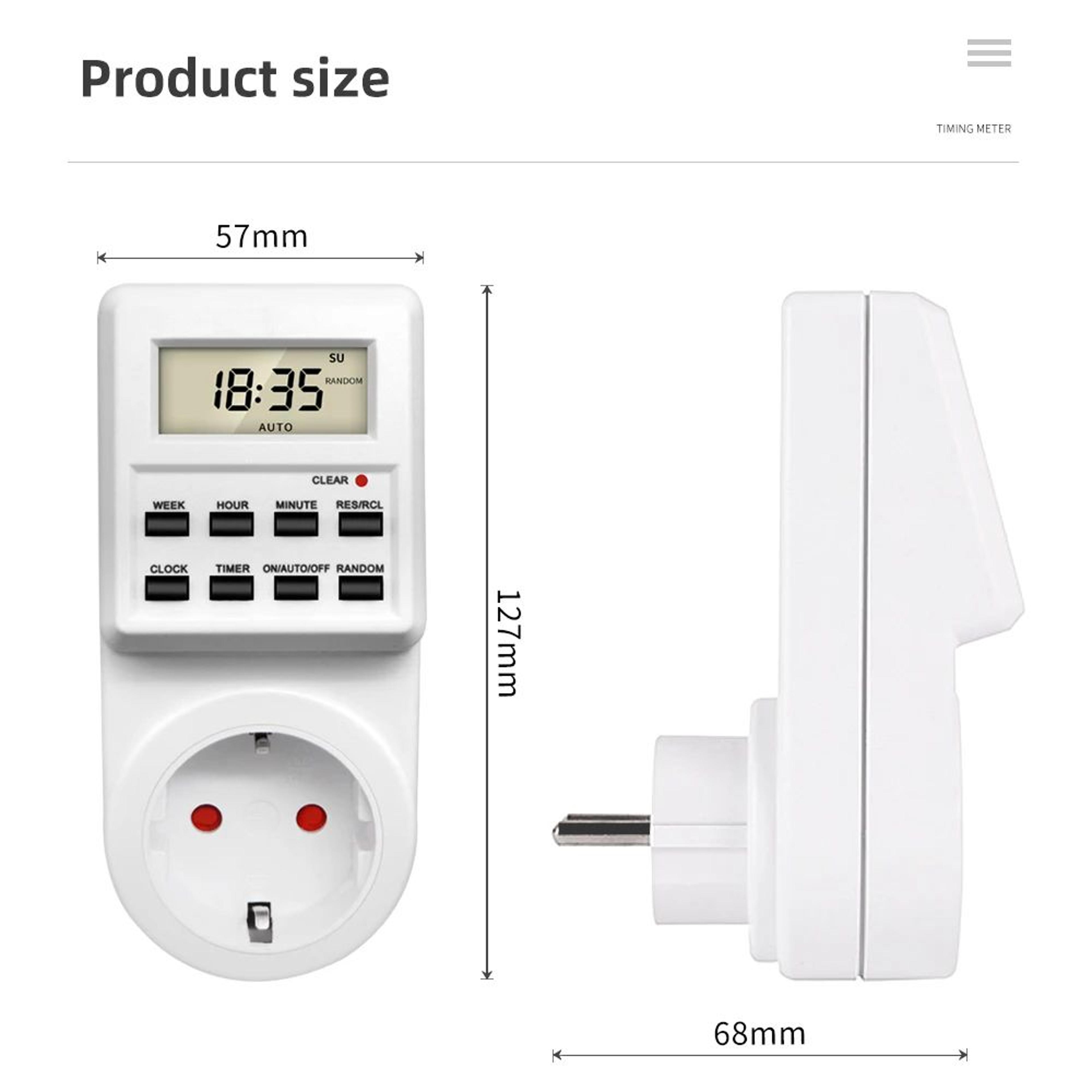 Digital Electronic Timer Switch Socket  24 Hour Programmable Outlet Plug With 10 ONOFF Programs LCD 1