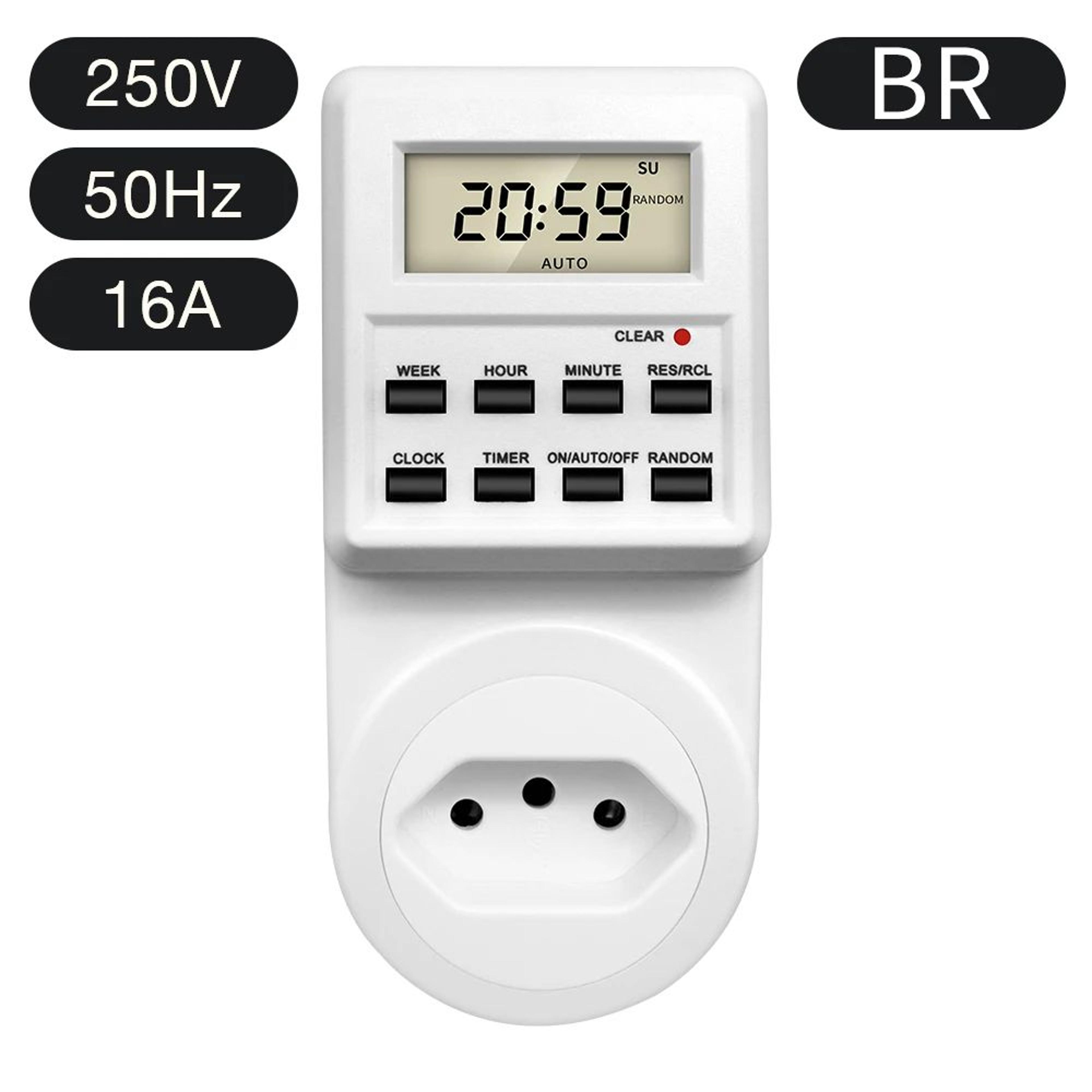 Digital Electronic Timer Switch Socket  24 Hour Programmable Outlet Plug With 10 ONOFF Programs LCD 12