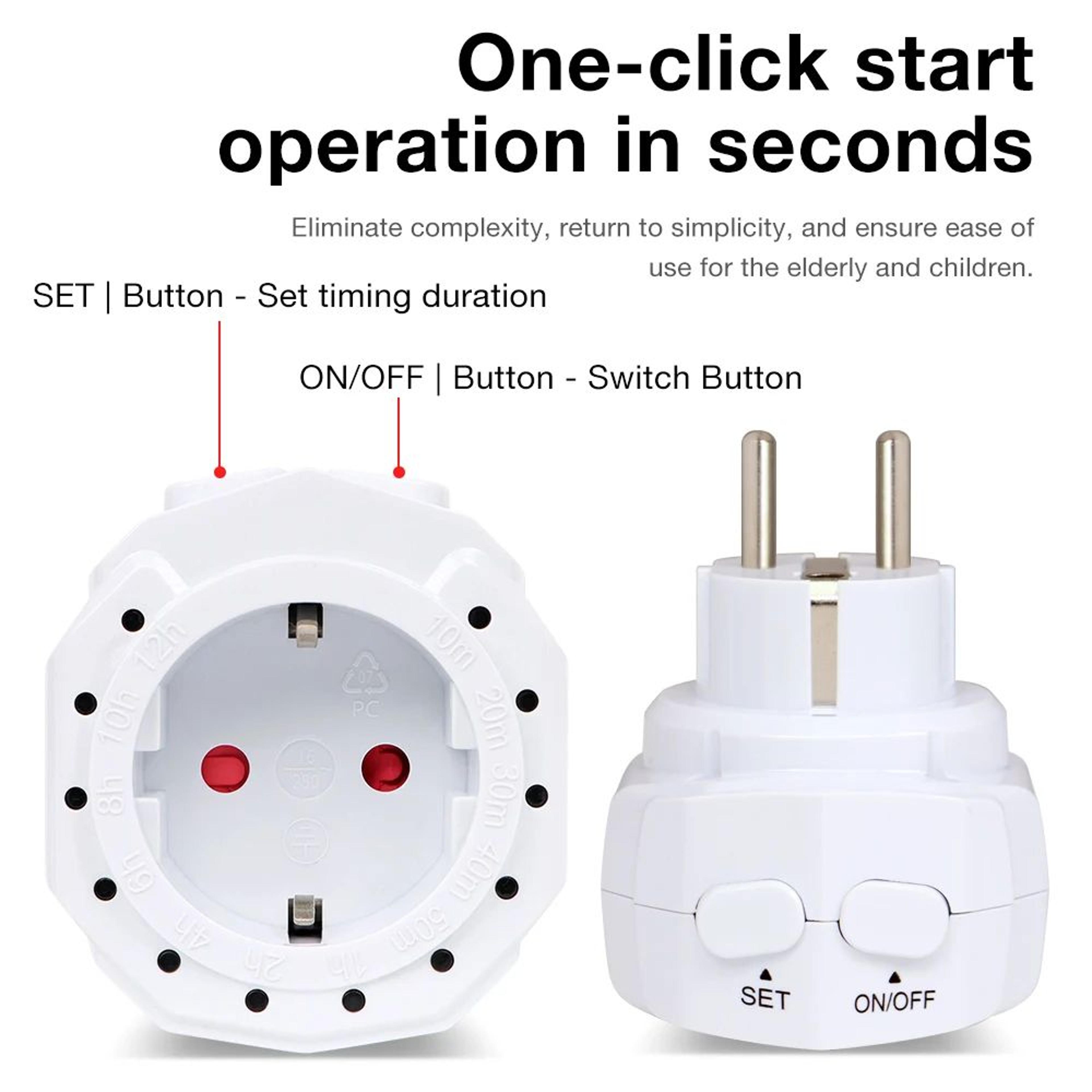 12 Hour Countdown Timer Socket  230V EU Plug Universal Timing Outlet Switch For Kitchen Appliances  3