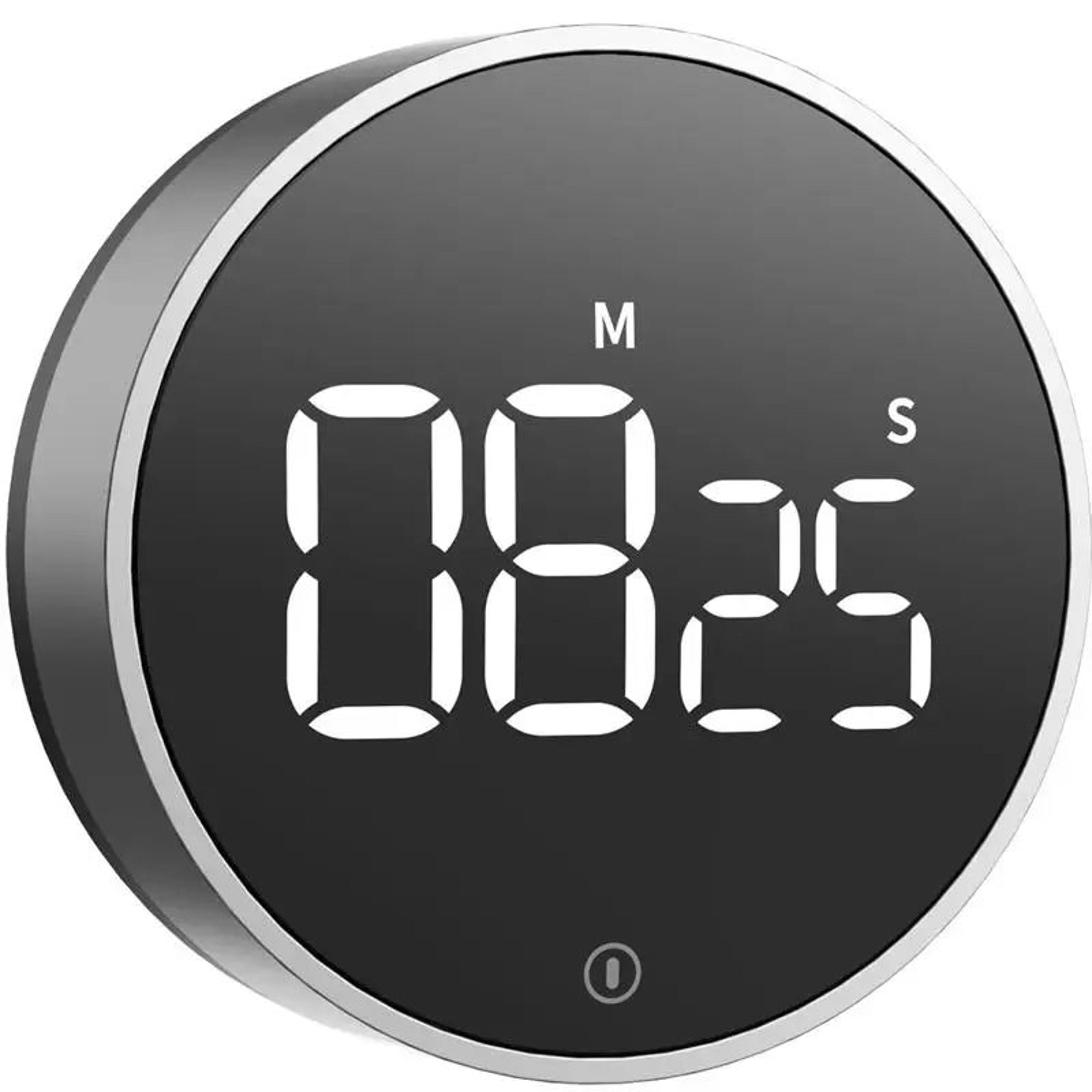 Magnetic Digital Kitchen Timer  Rotary Countdown Stopwatch With Large Display  Adjustable Alarm For 2