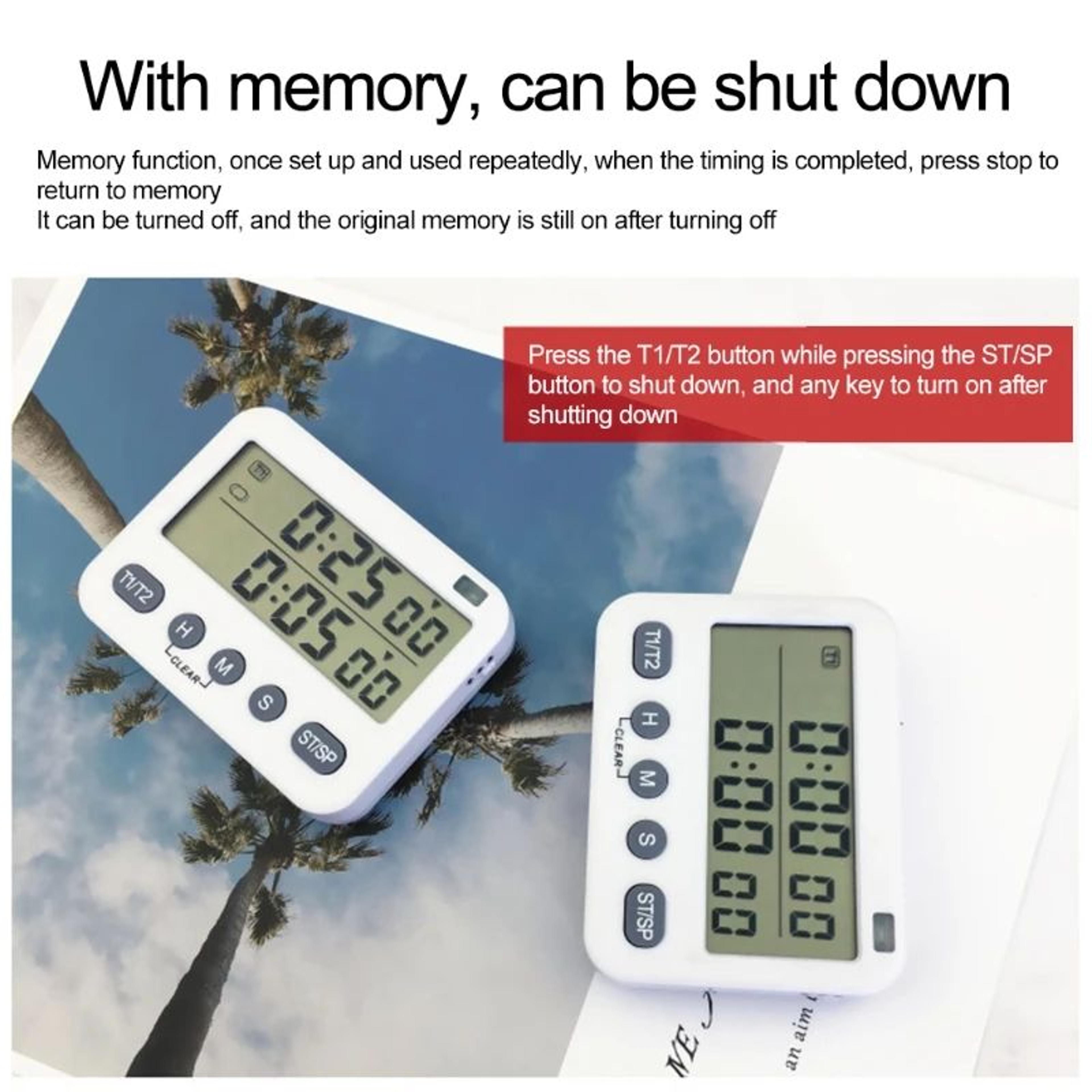 Dual Digital Kitchen Timer  Magnetic 2Event Countdown Cooking Timer With LCD Display Alarm  Cycle T 1
