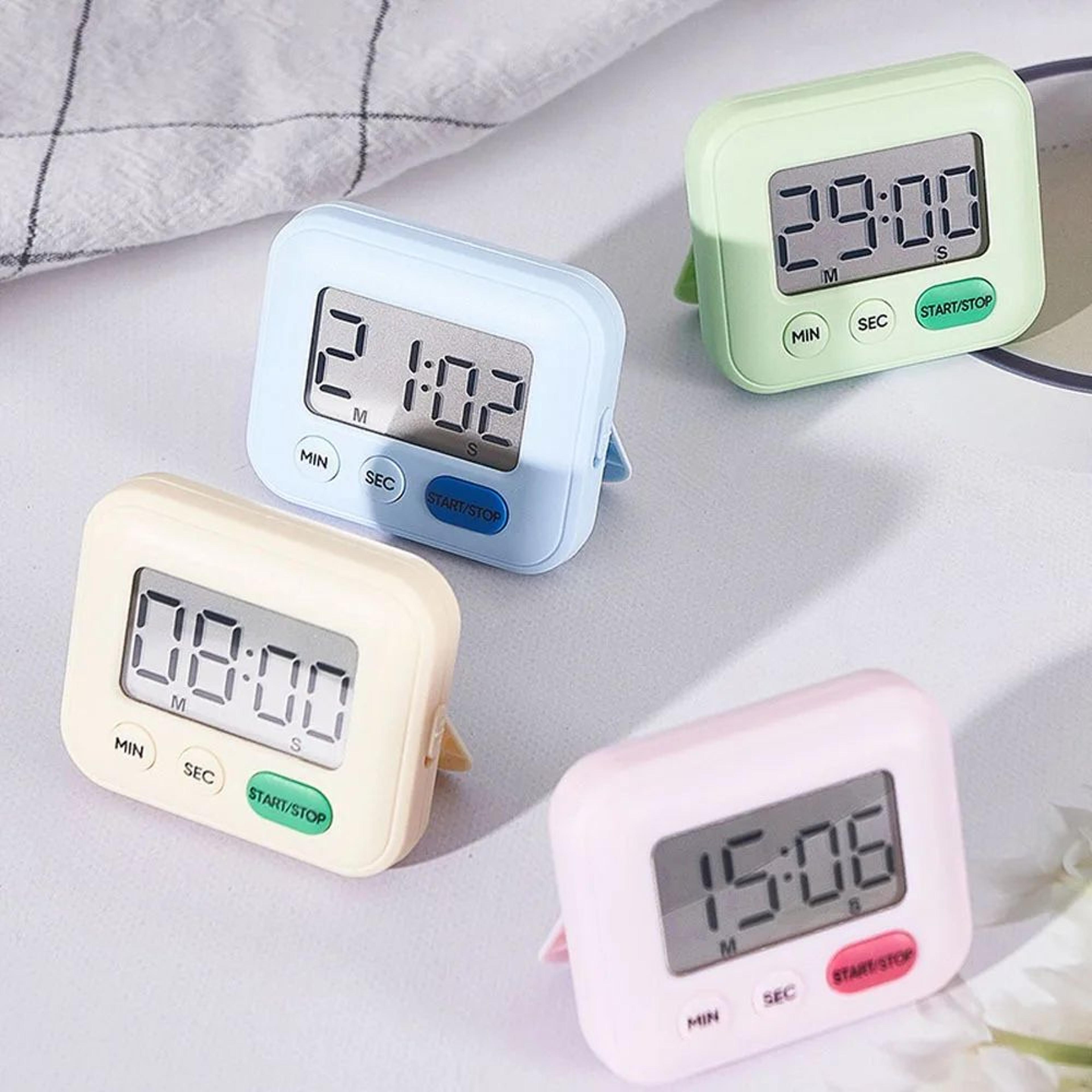 Digital LCD Kitchen Timer  24 Hour Clock With Mute  Loud Alarm For Cooking Classroom Kids  Teachers