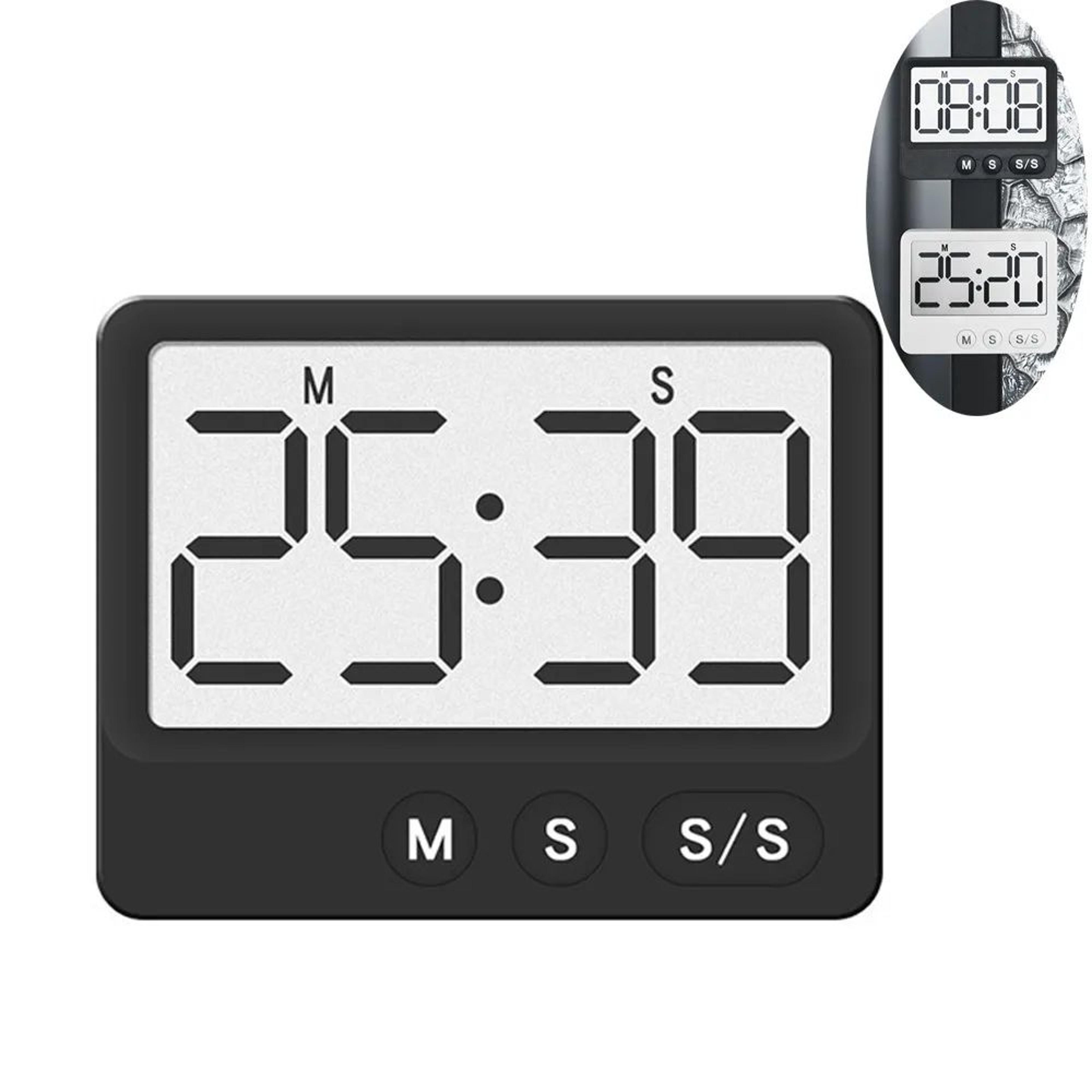 Large Screen Digital Kitchen Timer  Magnetic LCD Time Manager For Baking Cooking Study  Desktop Use 2