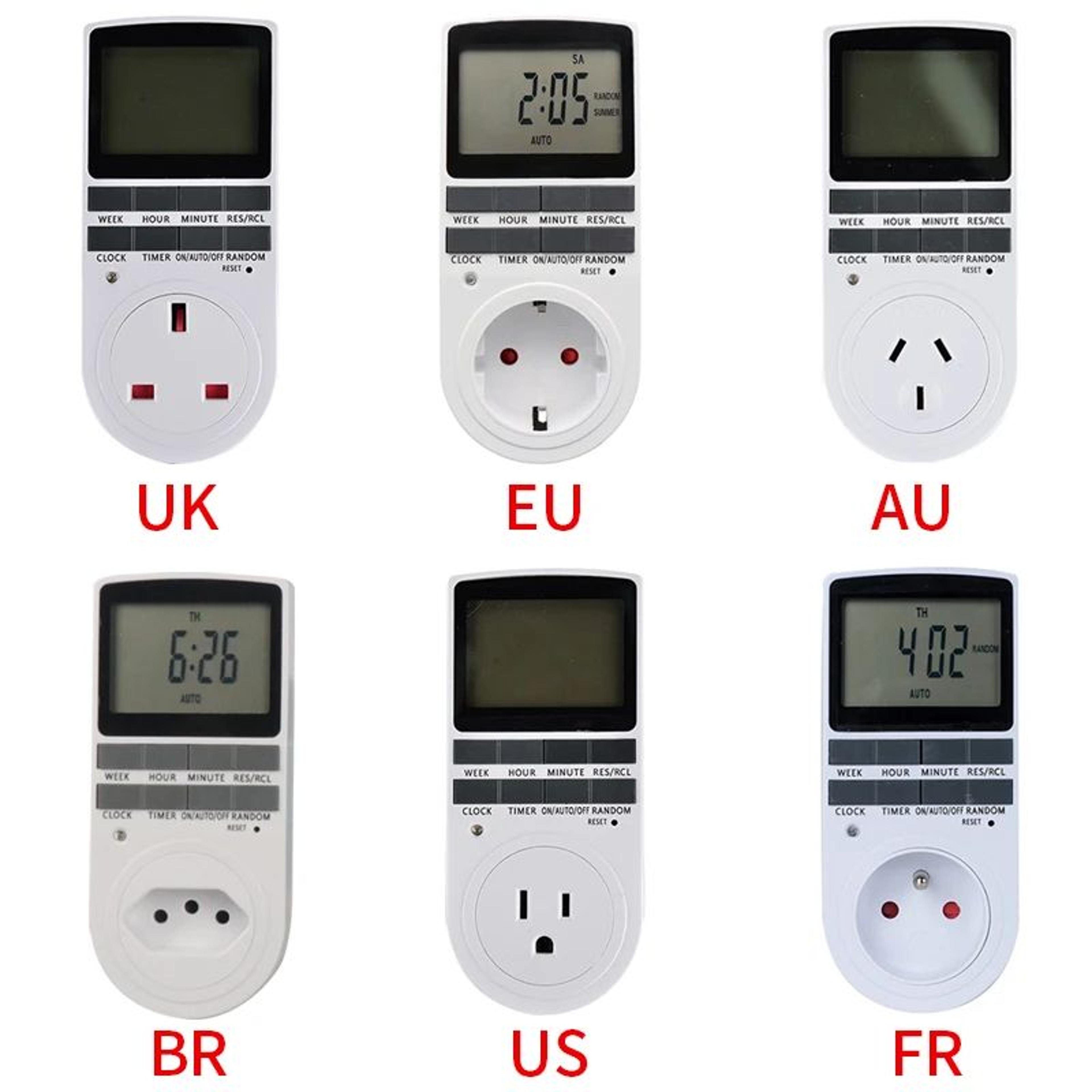 7 Day Digital Timer Outlet  Programmable 1224 Hour Plug Socket For EU US FR BR AU Appliances 110V 1