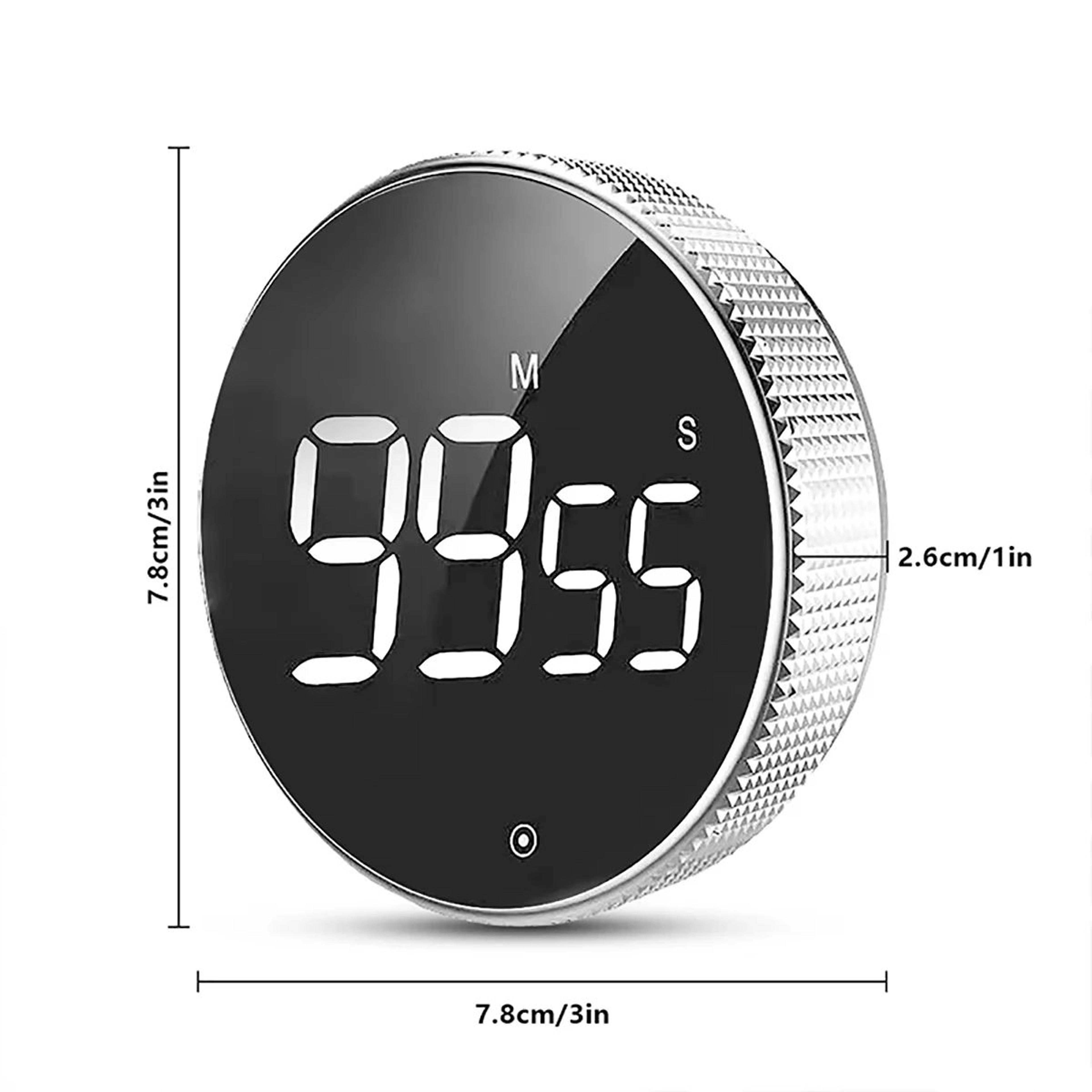 Magnetic Digital Kitchen Timer  Rotary LED Countdown Alarm With 3 Volume Levels For Cooking Study   5