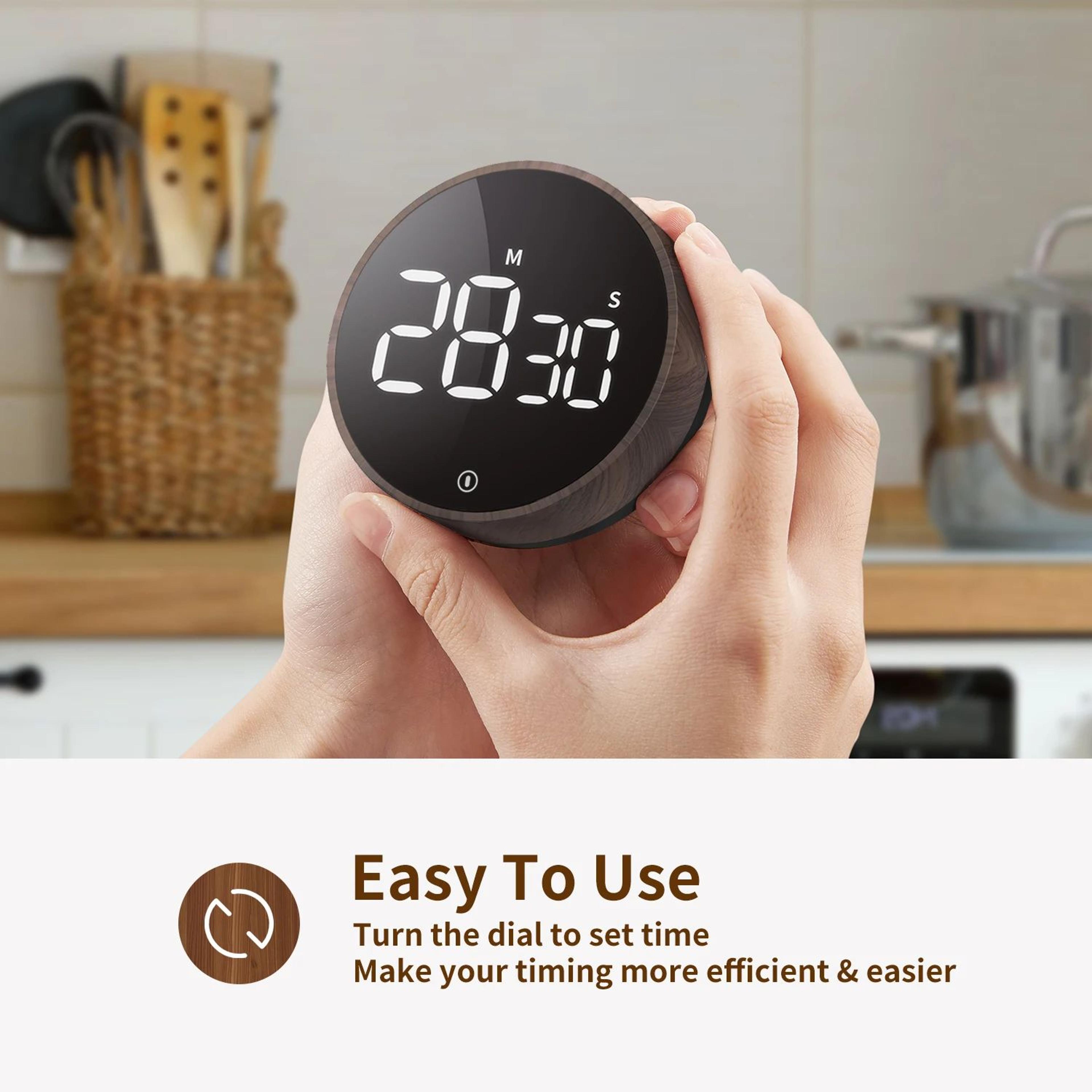 Digital Kitchen Timer  Magnetic Rotating Countdown Egg Timer With Large Display  Adjustable Alarm F 1
