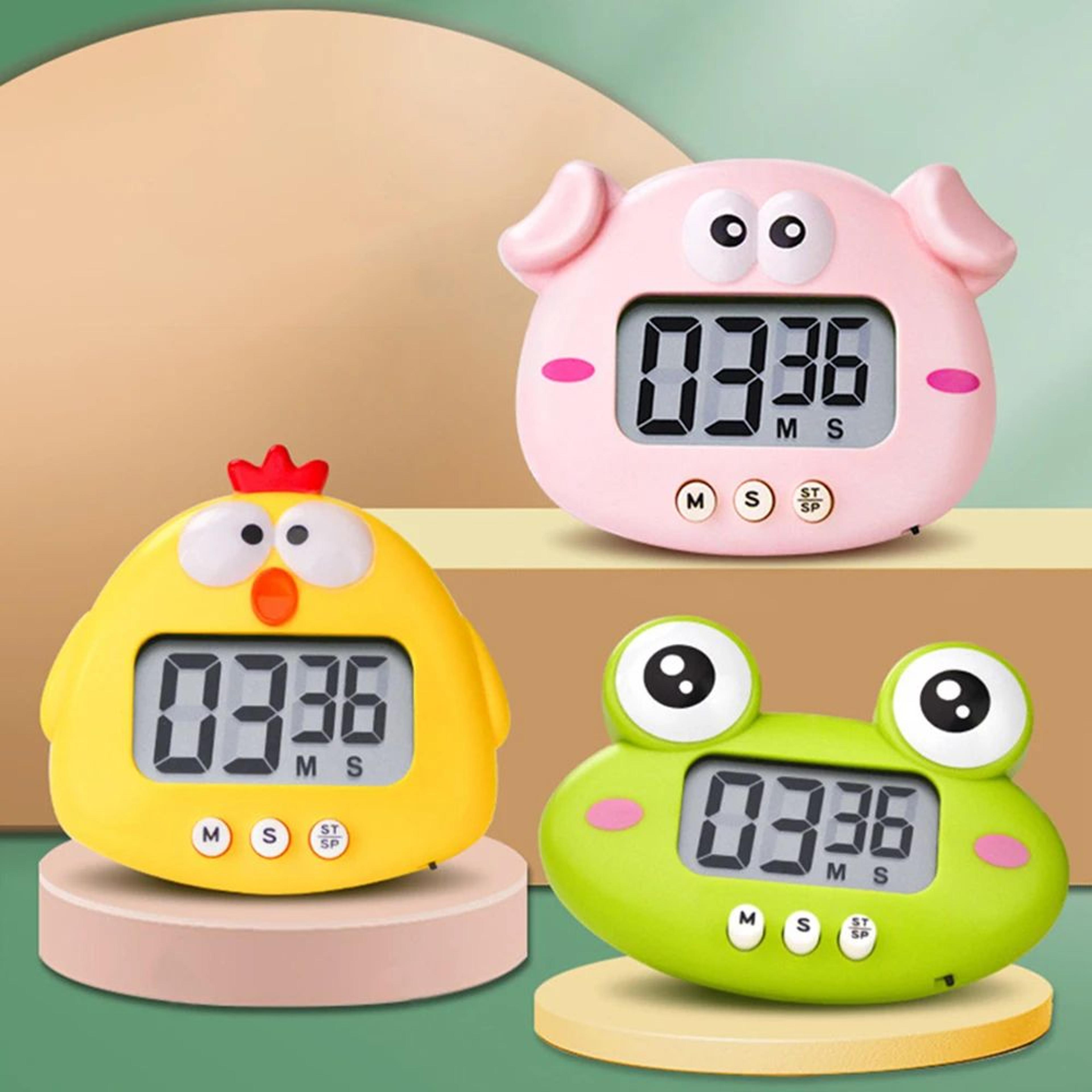cute animal kitchen timer – magnetic lcd digital countdown timer for cooking, study, exercise, kids & teachers