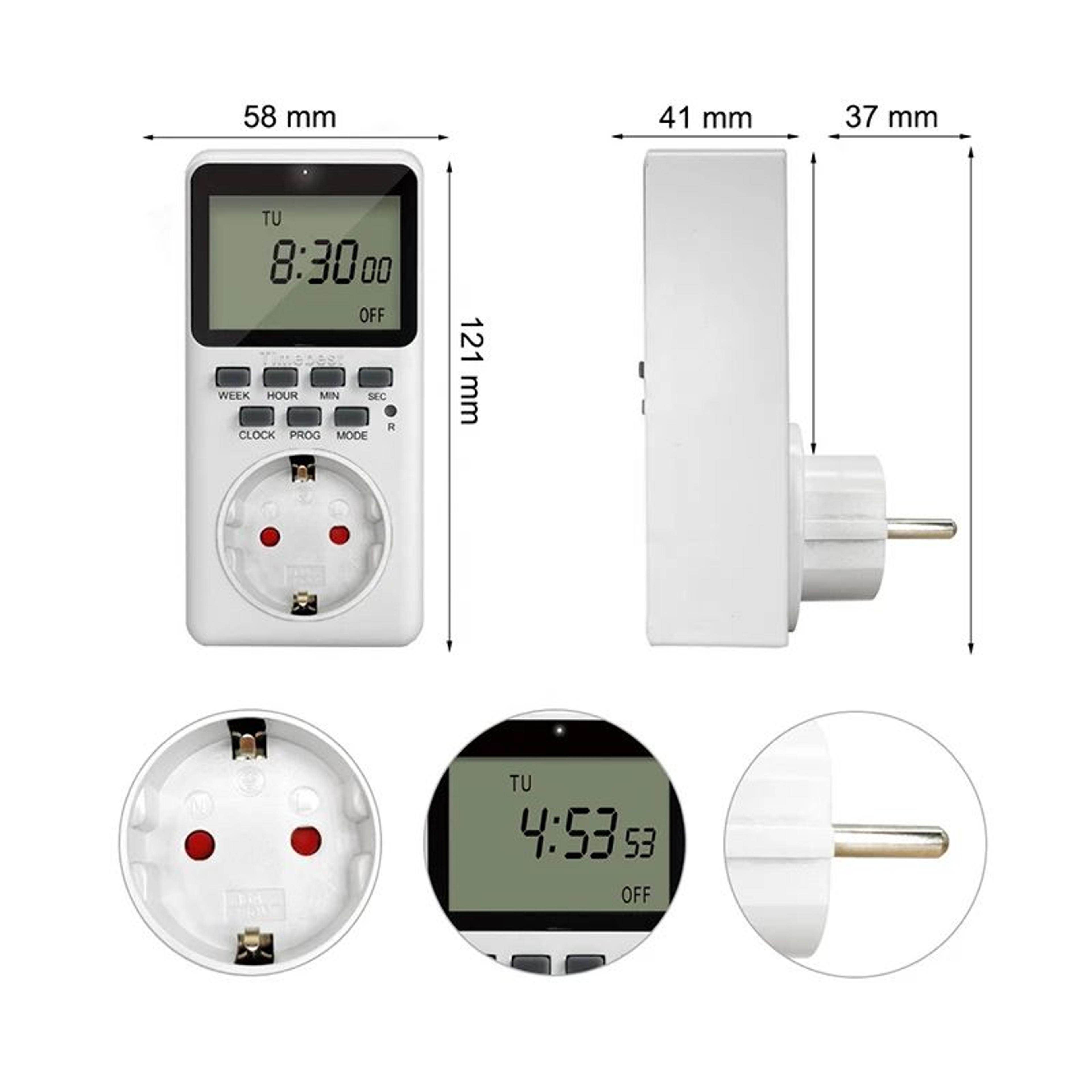 20 Program Digital Outlet Timer  Weekly 1224 Hour Programmable Plug Socket With Countdown  Random M 3
