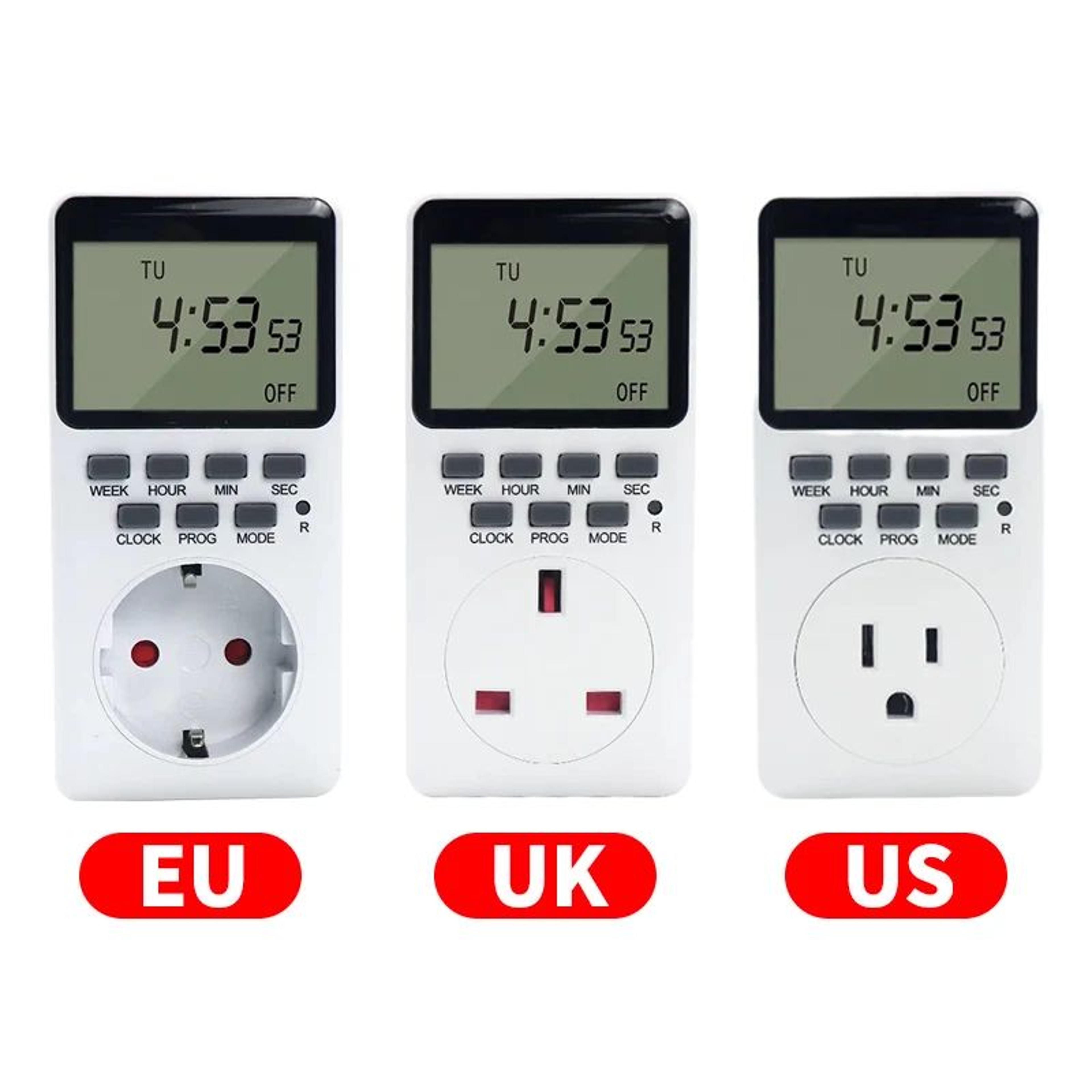 20 Program Digital Outlet Timer  Weekly 1224 Hour Programmable Plug Socket With Countdown  Random M 0