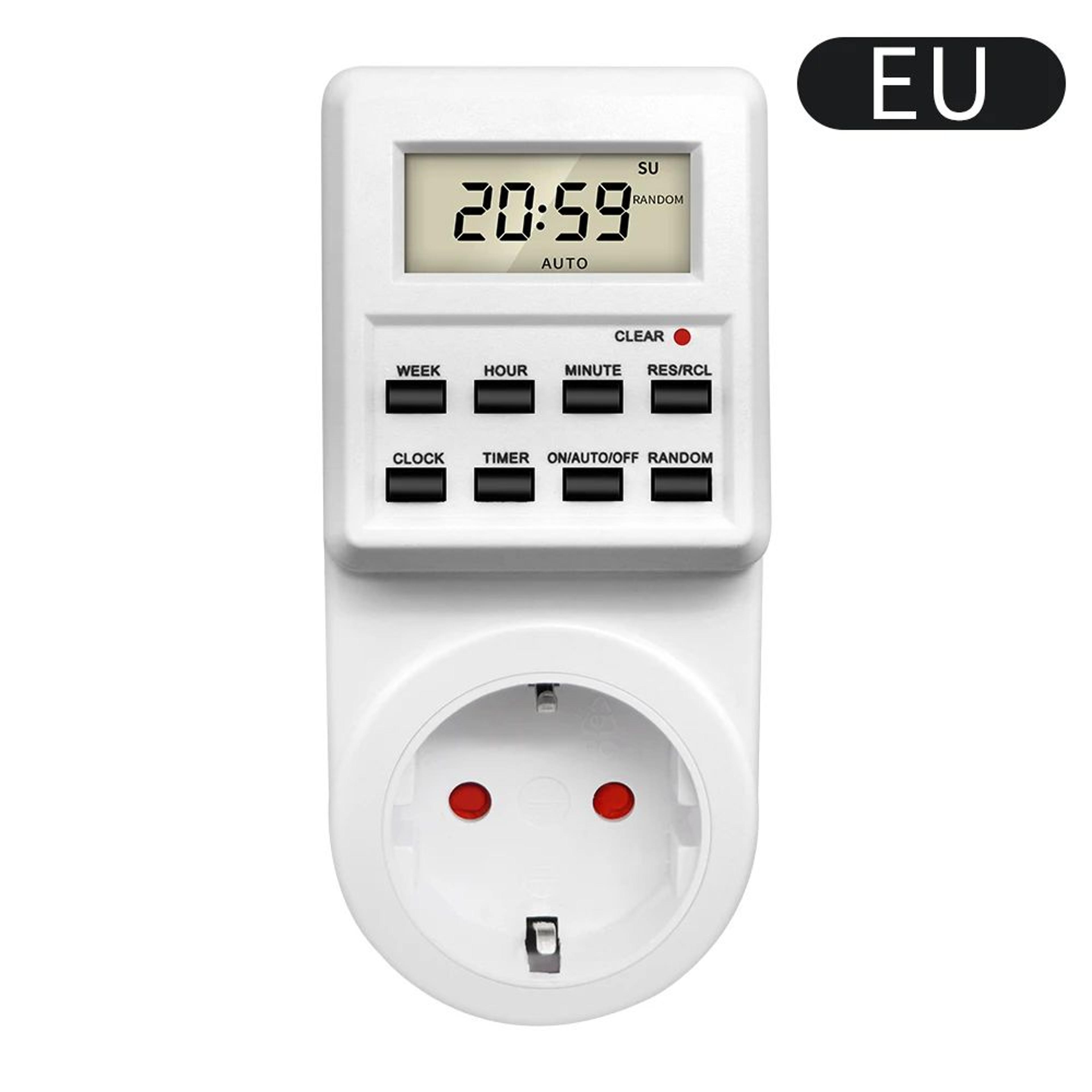 Programmable Digital Outlet Timer  10Program Electronic Socket Timer With Weekly Scheduling  Power  8