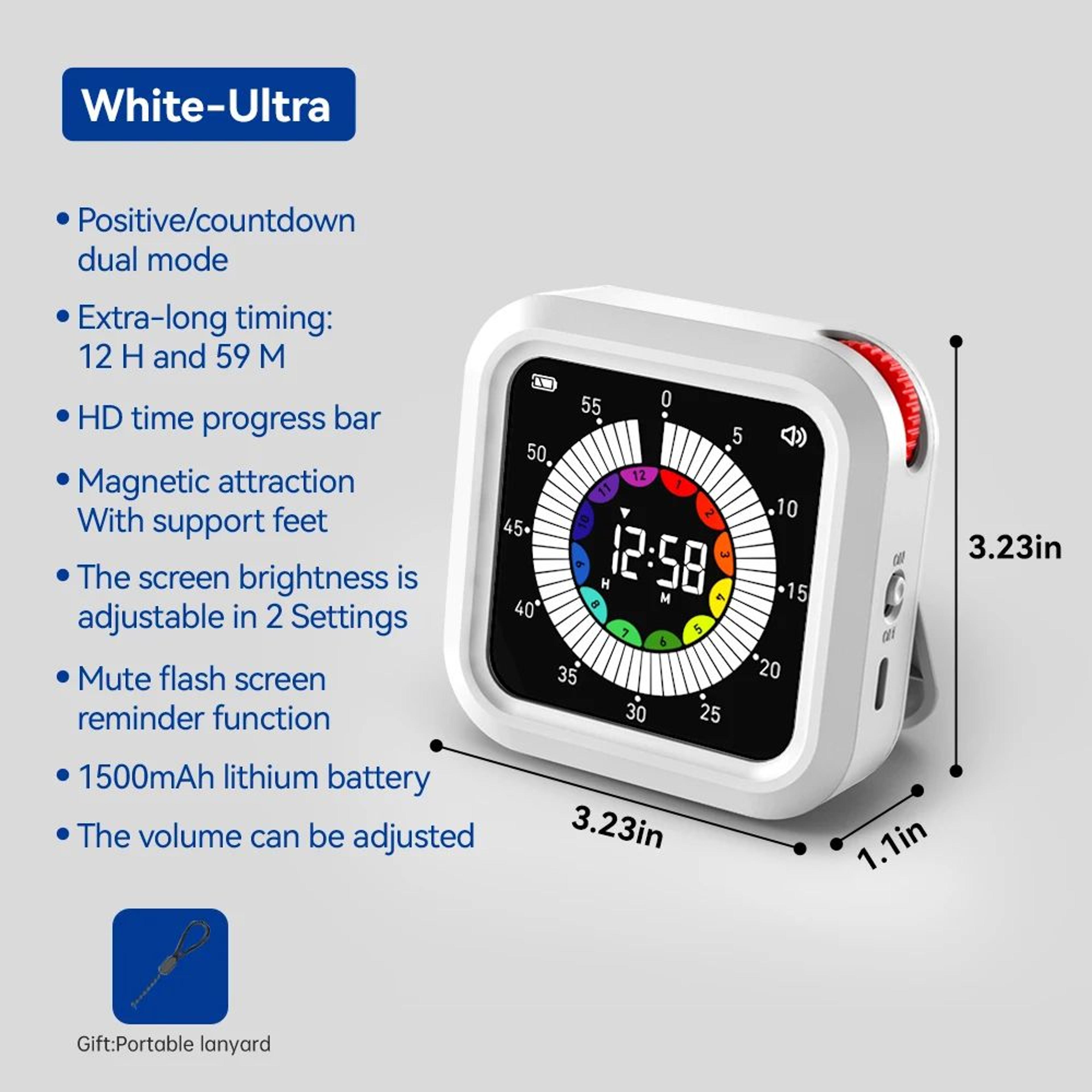 Visual Study Timer  Portable Self Discipline Countdown Time Manager For Students Kitchen Baking  Fi