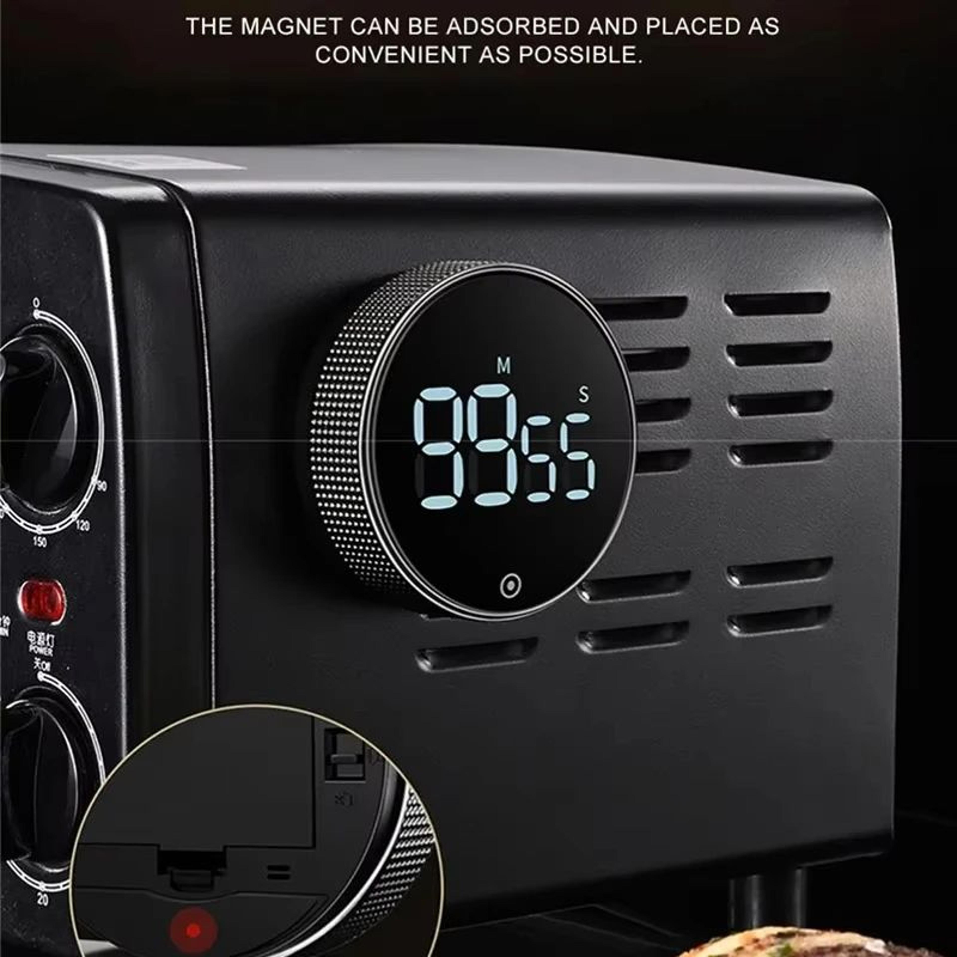 Magnetic Digital Kitchen Timer  Rotary Countdown Clock With Large LED Display Adjustable Alarm  Sta 3
