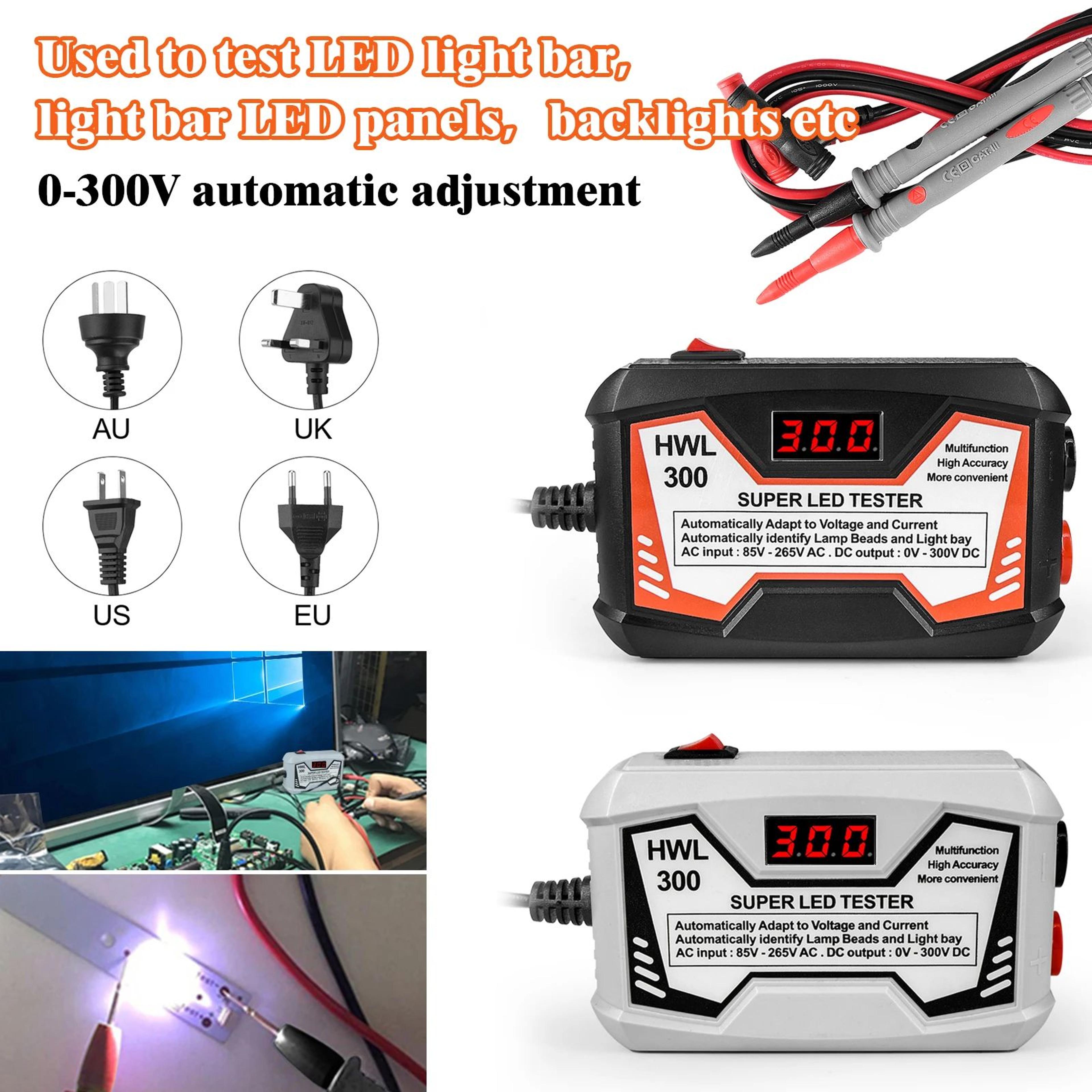 0-300v led backlight tester – 18w lcd tv lamp strip bead testing tool with automatic voltage & current detection