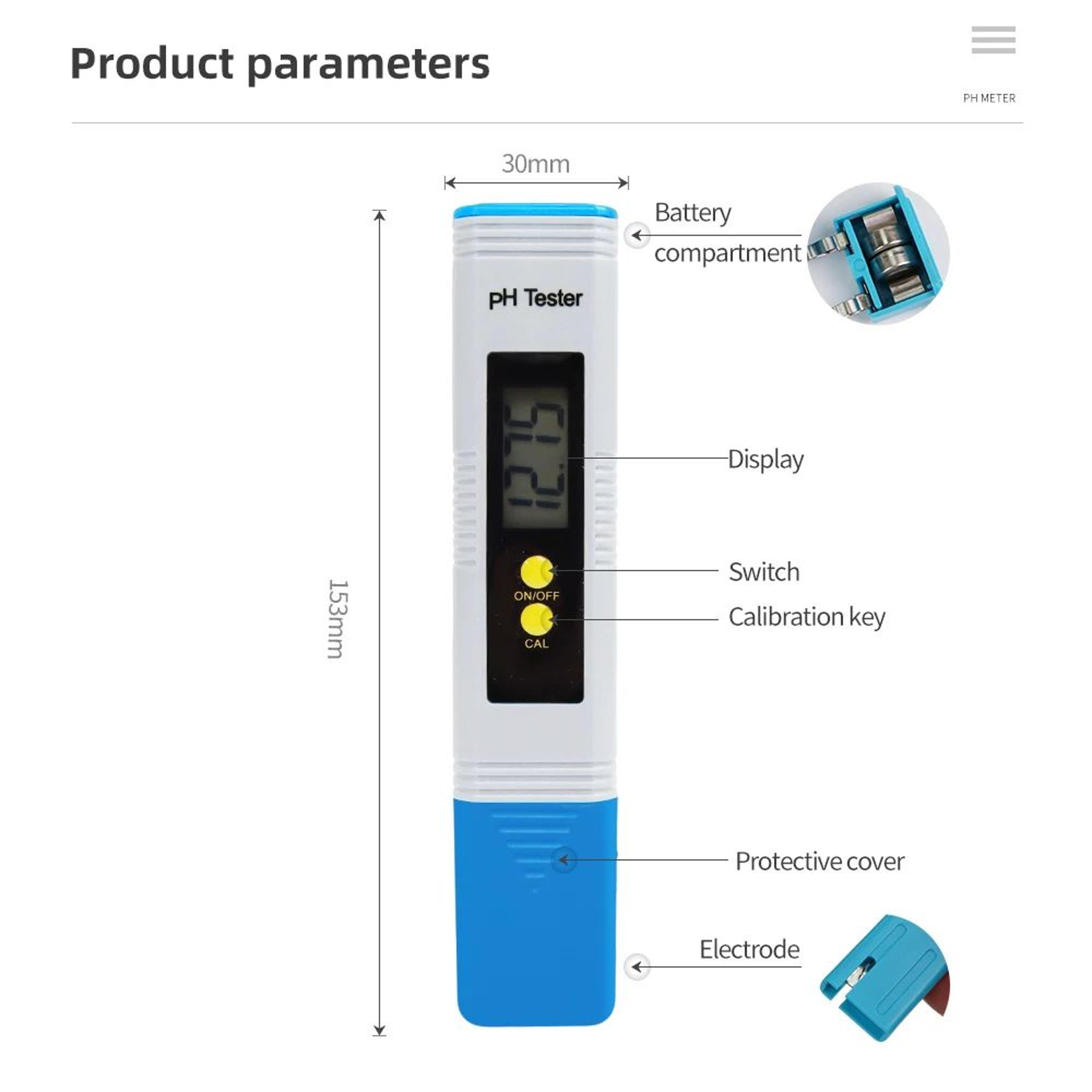 High Accuracy Digital PH Water Quality Tester  001 Resolution LCD Meter With Auto Calibration For A 5