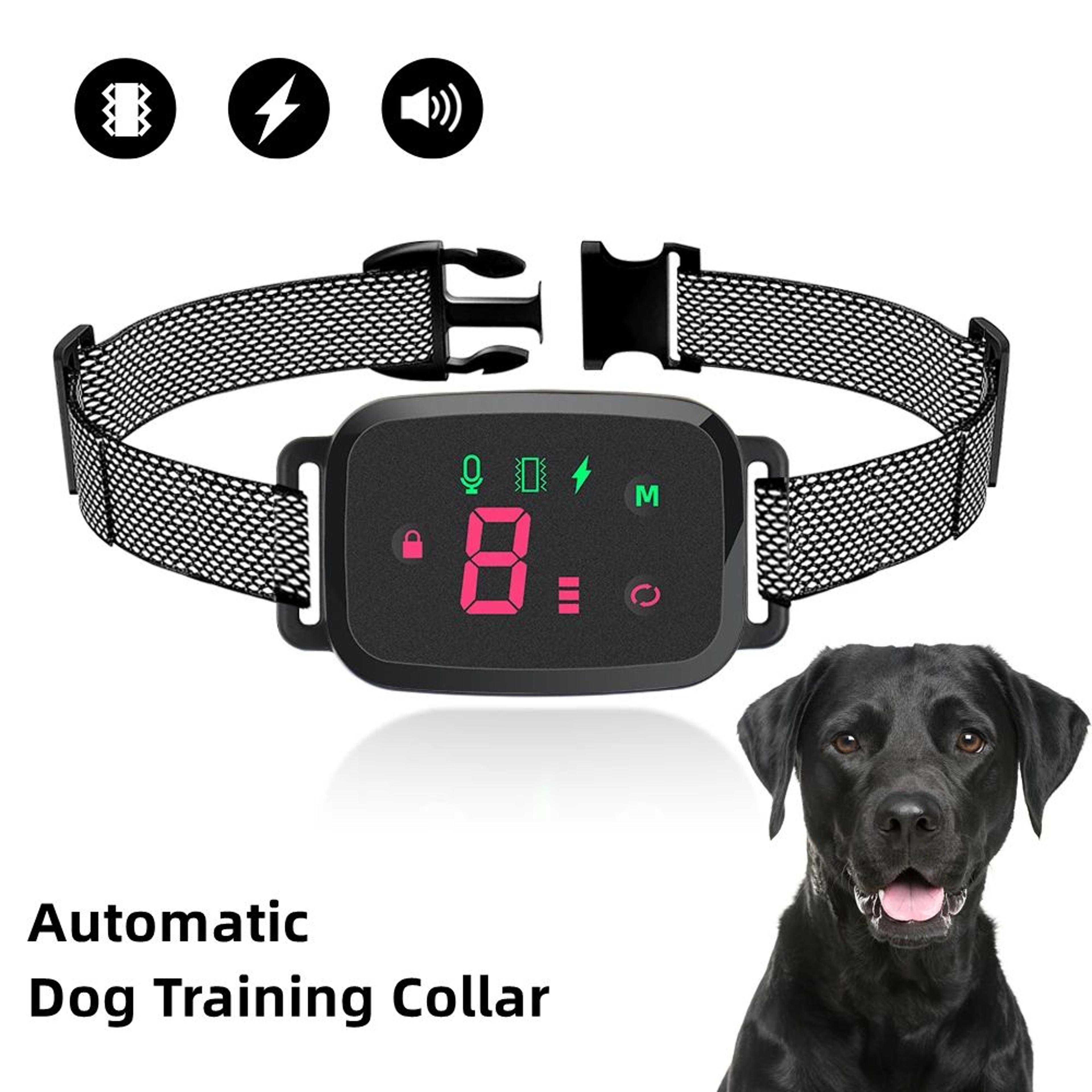 Automatic Dog Bark Training Collar  Smart HD Digital Display No Remote Bark Stopper With Sound Vibr 0
